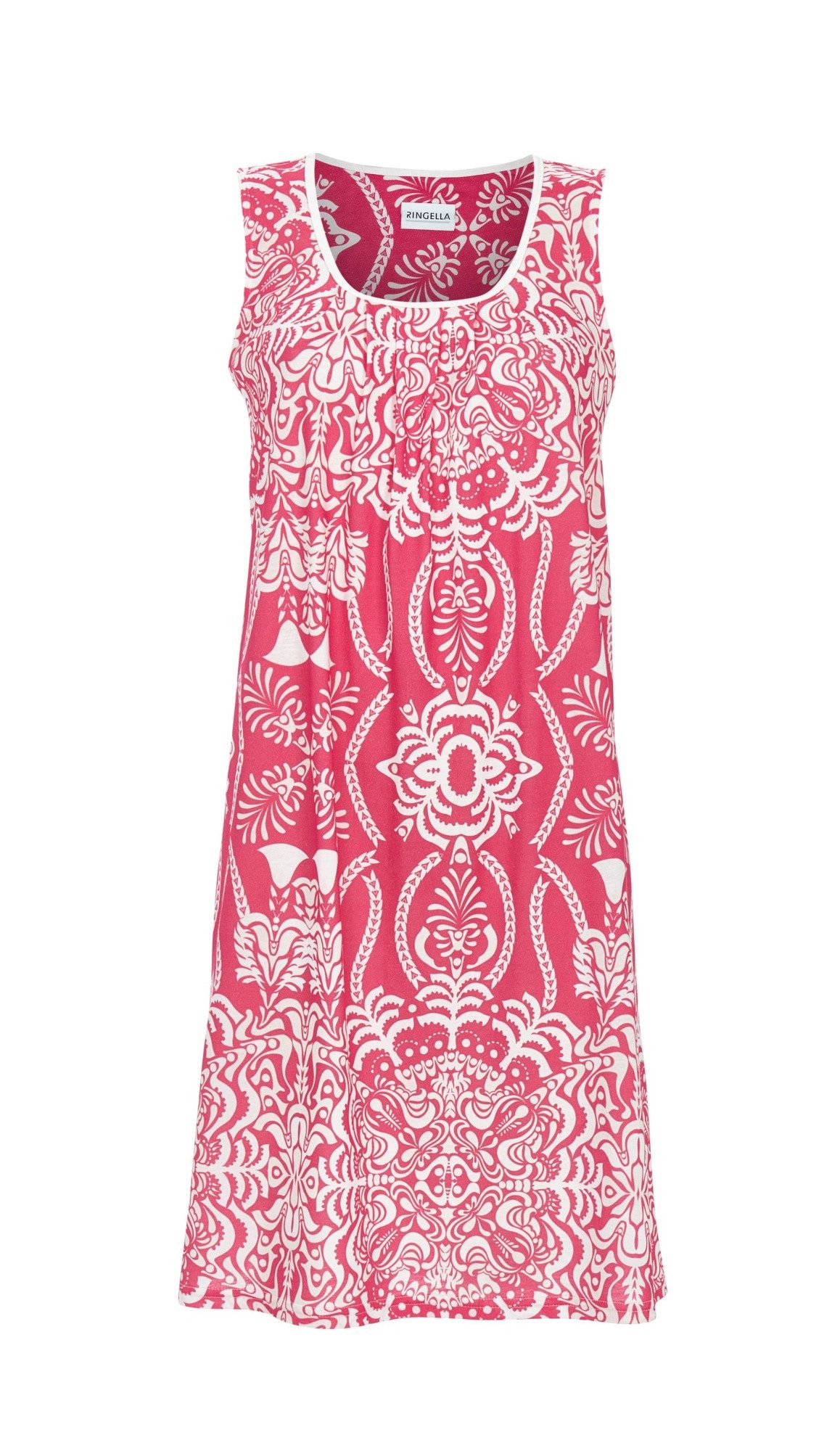 Ringella Sommerkleid im Ornament-Alloverprint mit Biesen am Ausschnitt aus weicher Baumwolle/Modal-Mischung