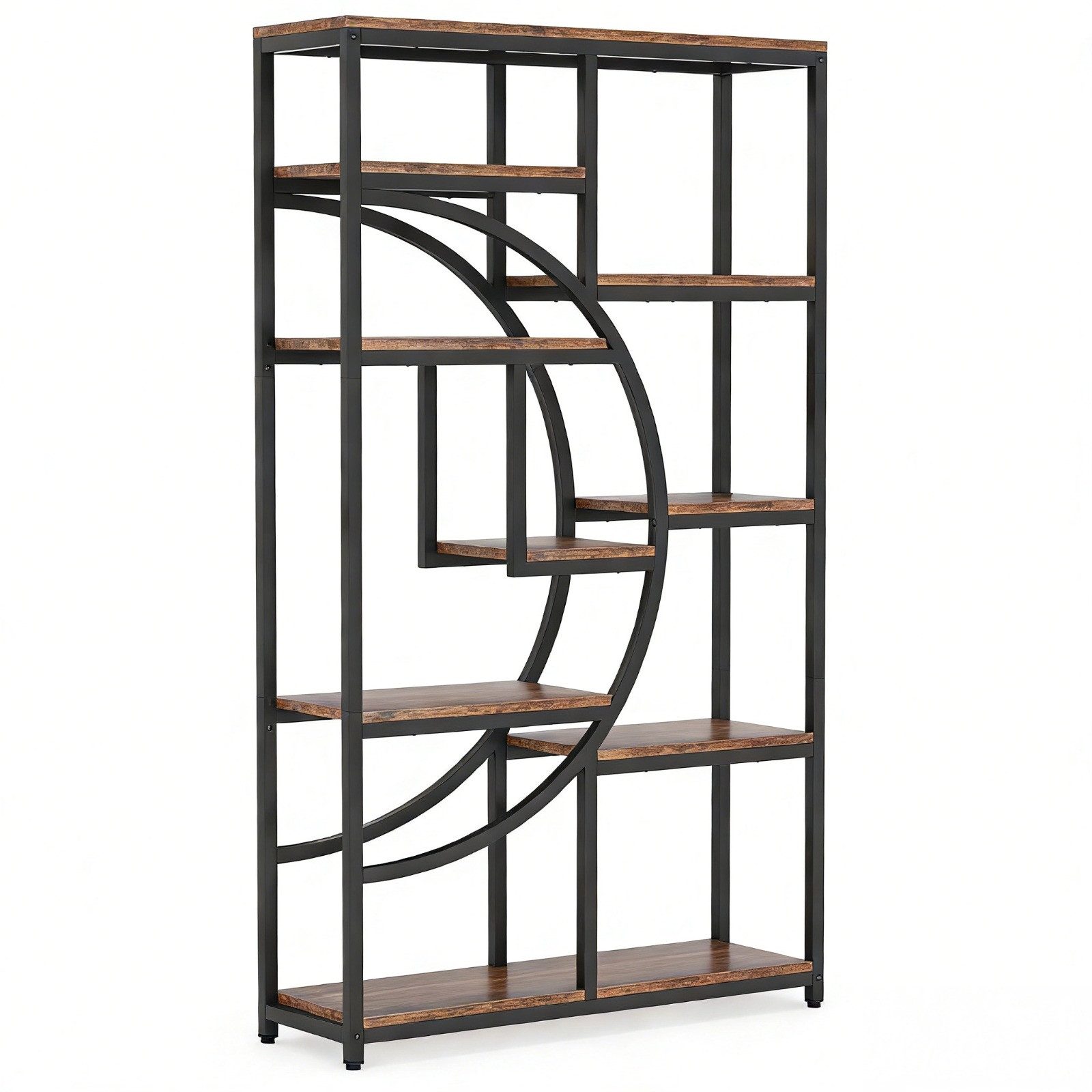 Celya Bücherregal Raumteiler, Standregal mit 9 Ebenen, 175 x 95 x 30 cm