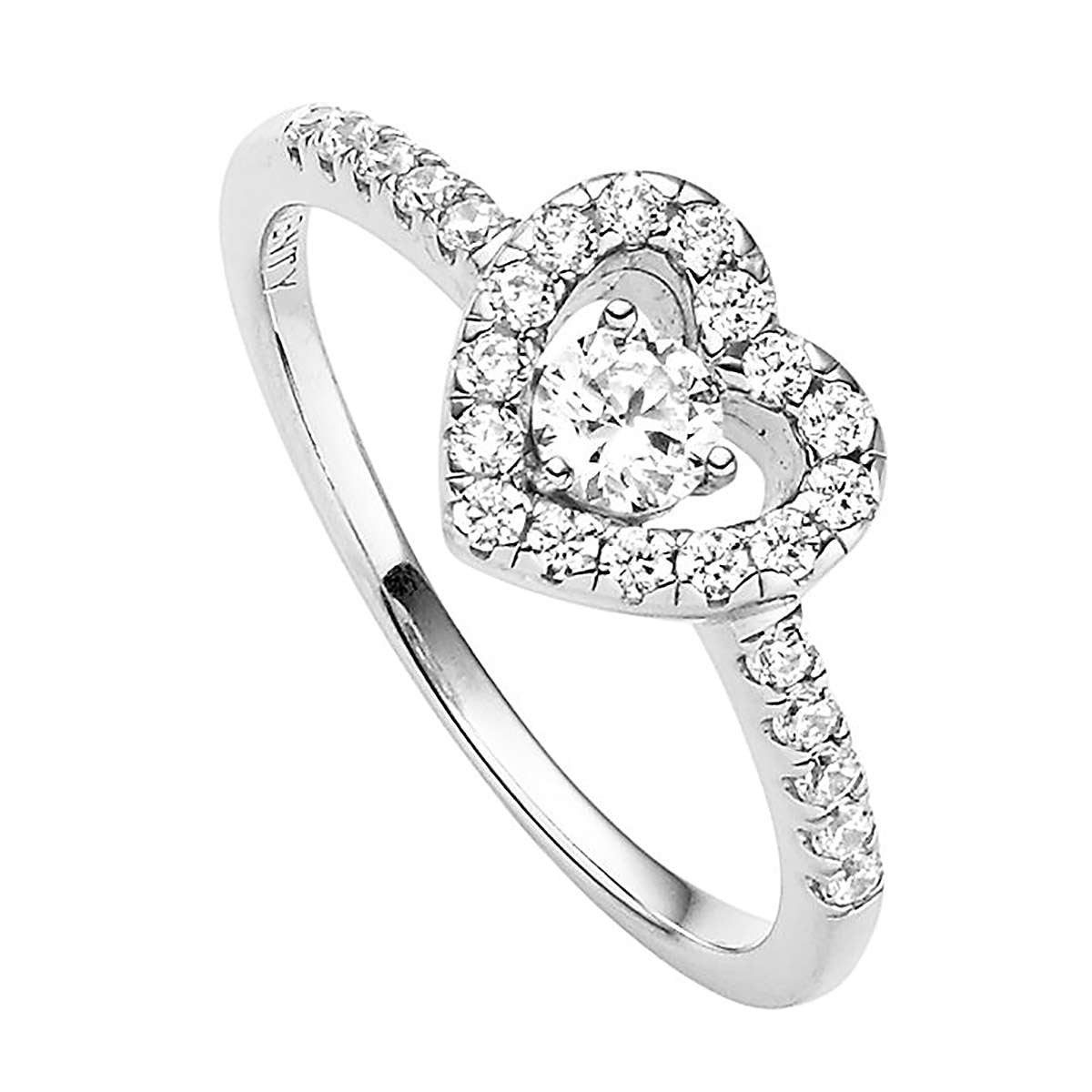 VIVENTY Silberring 786891, Damenring Silber 925 Zirkonia Antragsring Herz