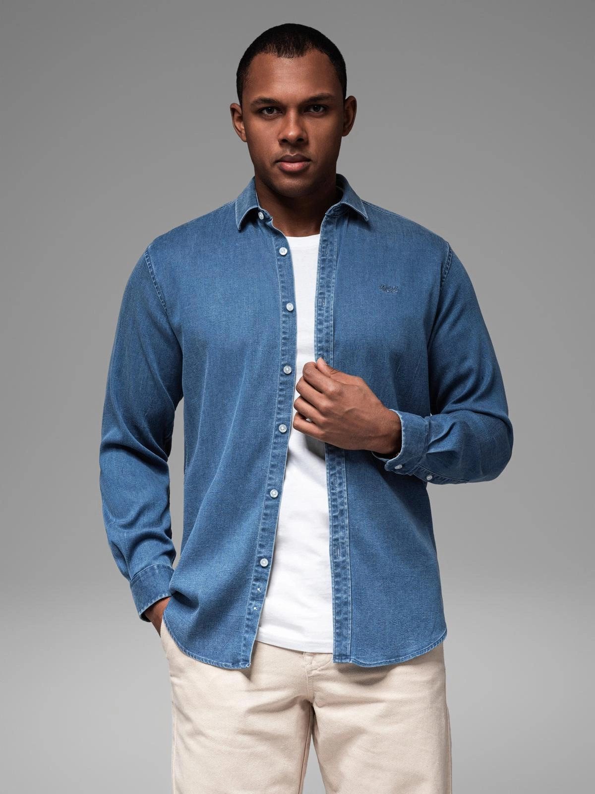 OMBRE Jeanshemd Denim-Hemd mit Lyocell und günstig online kaufen