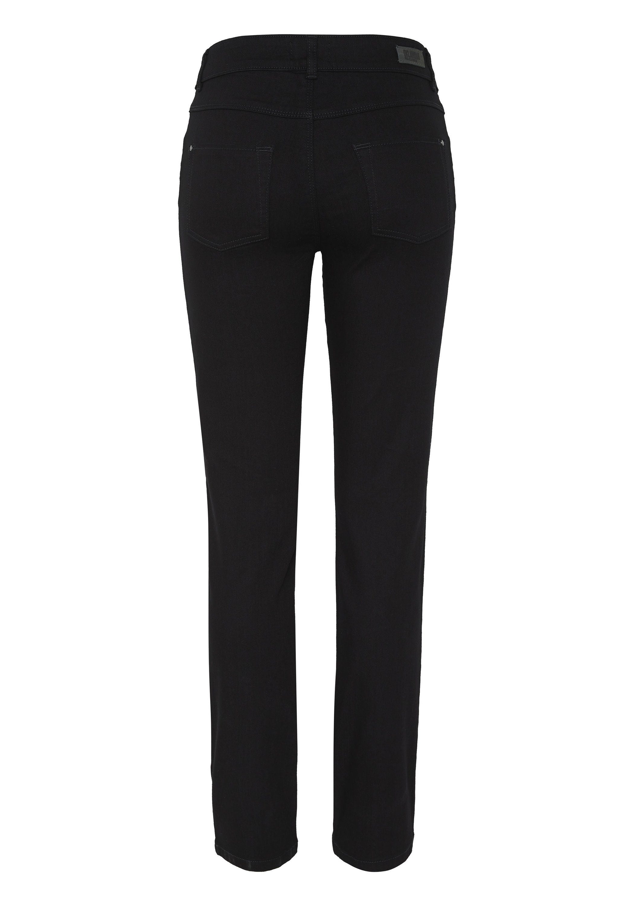 (1-tlg) DENIM Straight-Jeans aus OKLAHOMA Baumwoll-Mix softem, PREMIUM Schwarz elastischem