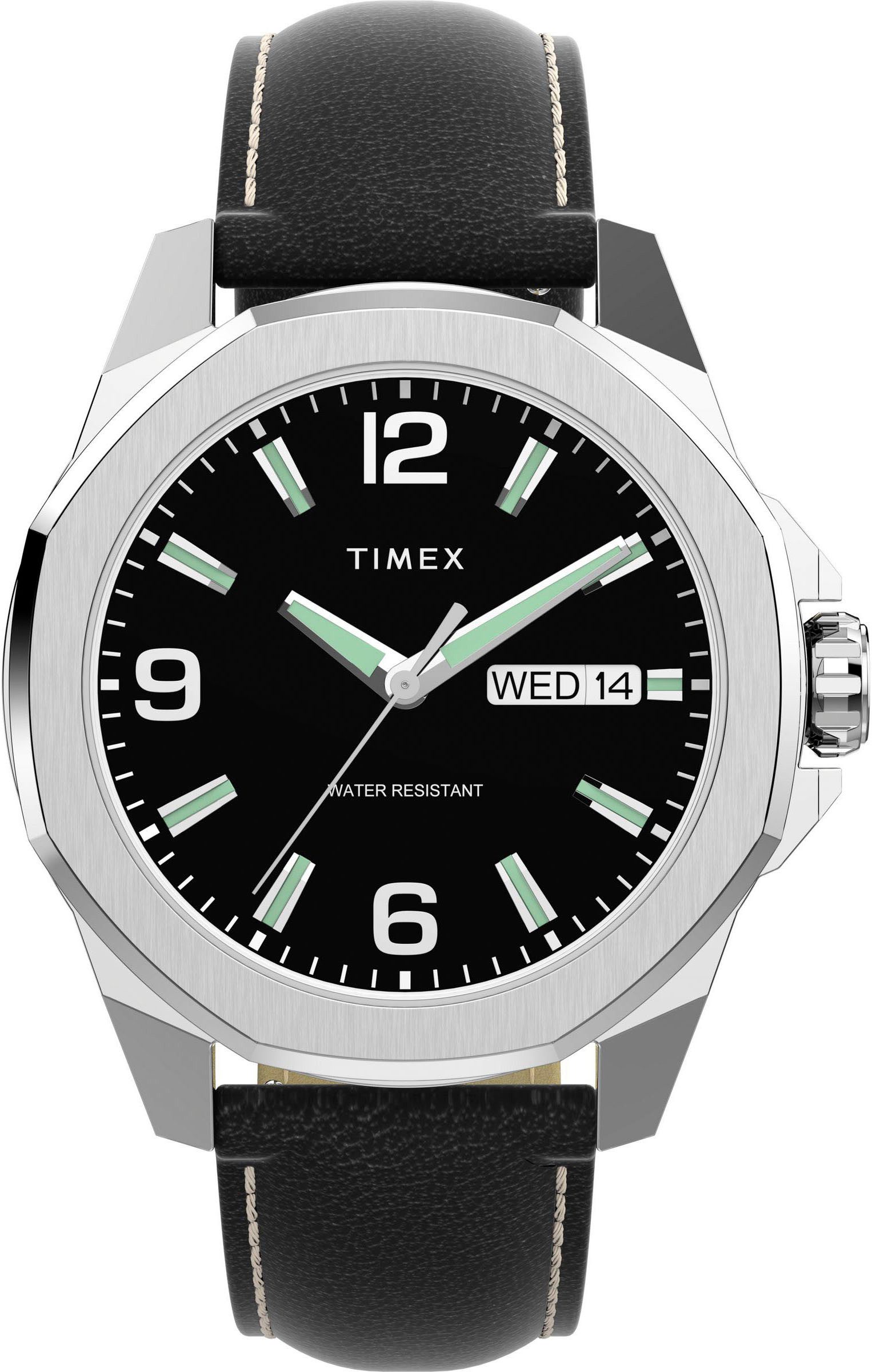 Timex Quarzuhr ESSEX TW2W92900AJ, Armbanduhr, Herrenuhr,Lederarmband,Datum, günstig online kaufen
