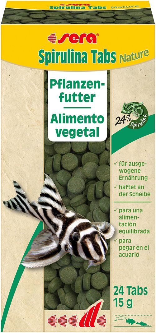 Sera Aquariendeko sera Spirulina Tabs Nature Welsfutter 24 Tabs