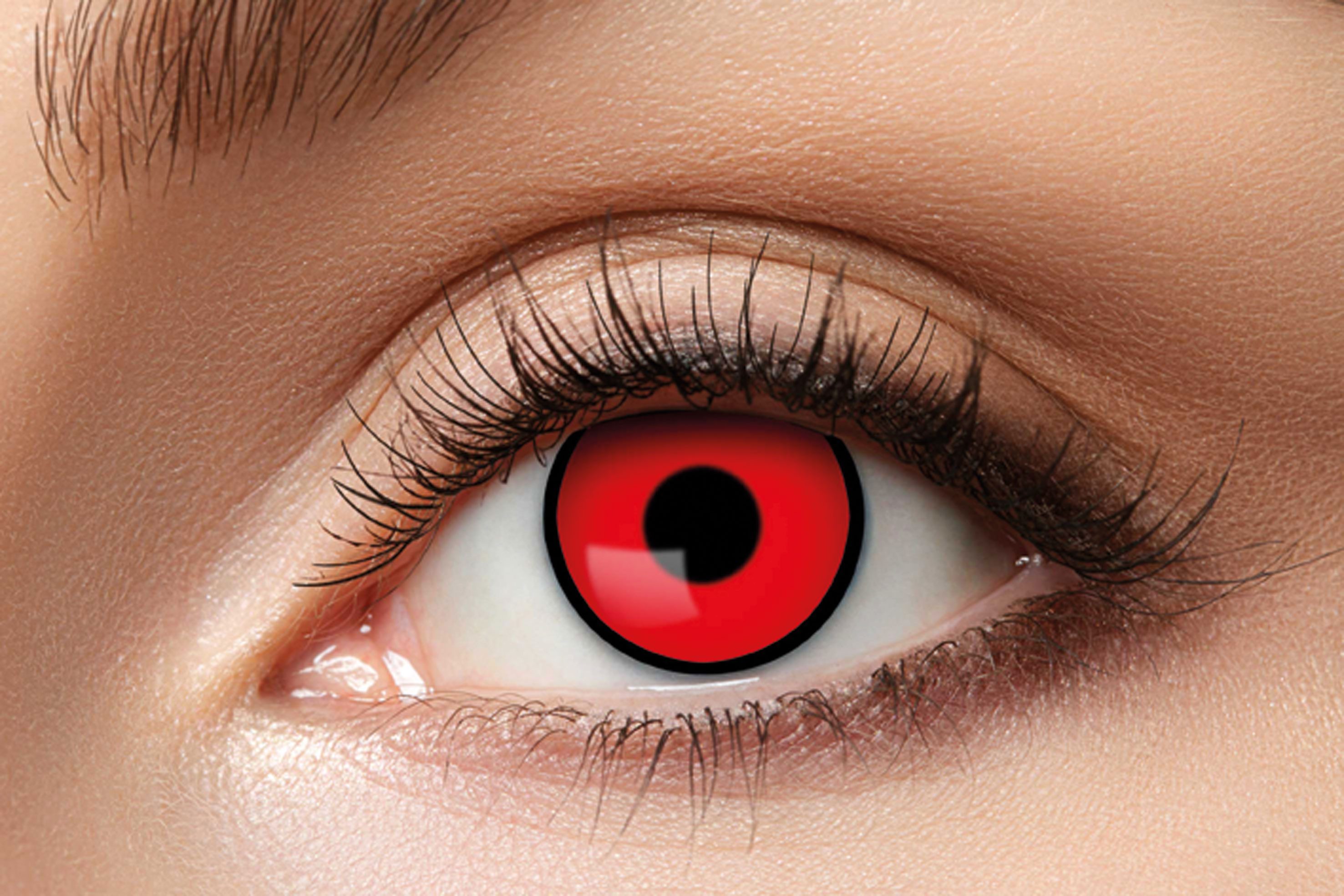 Party Factory Farblinsen Zoelibat Red Manson Kontaktlinsen – 12 Monatslinsen intensiv rot