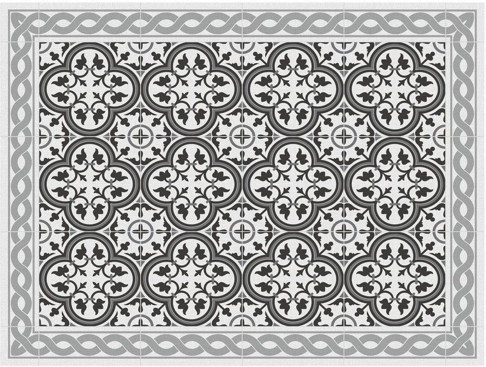 Platzset, Matteo, Tiles, portugese grey, Contento, (Set, 4-St), für innen  und außen geeignet, wasserabweisend