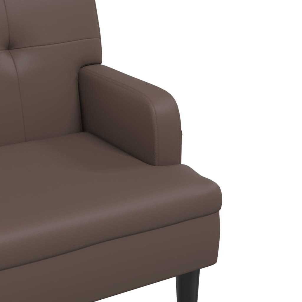 vidaXL Sitzbank Sitzbank | 112x65,5x75 mit Braun Kunstleder Rückenlehne Braun cm Braun