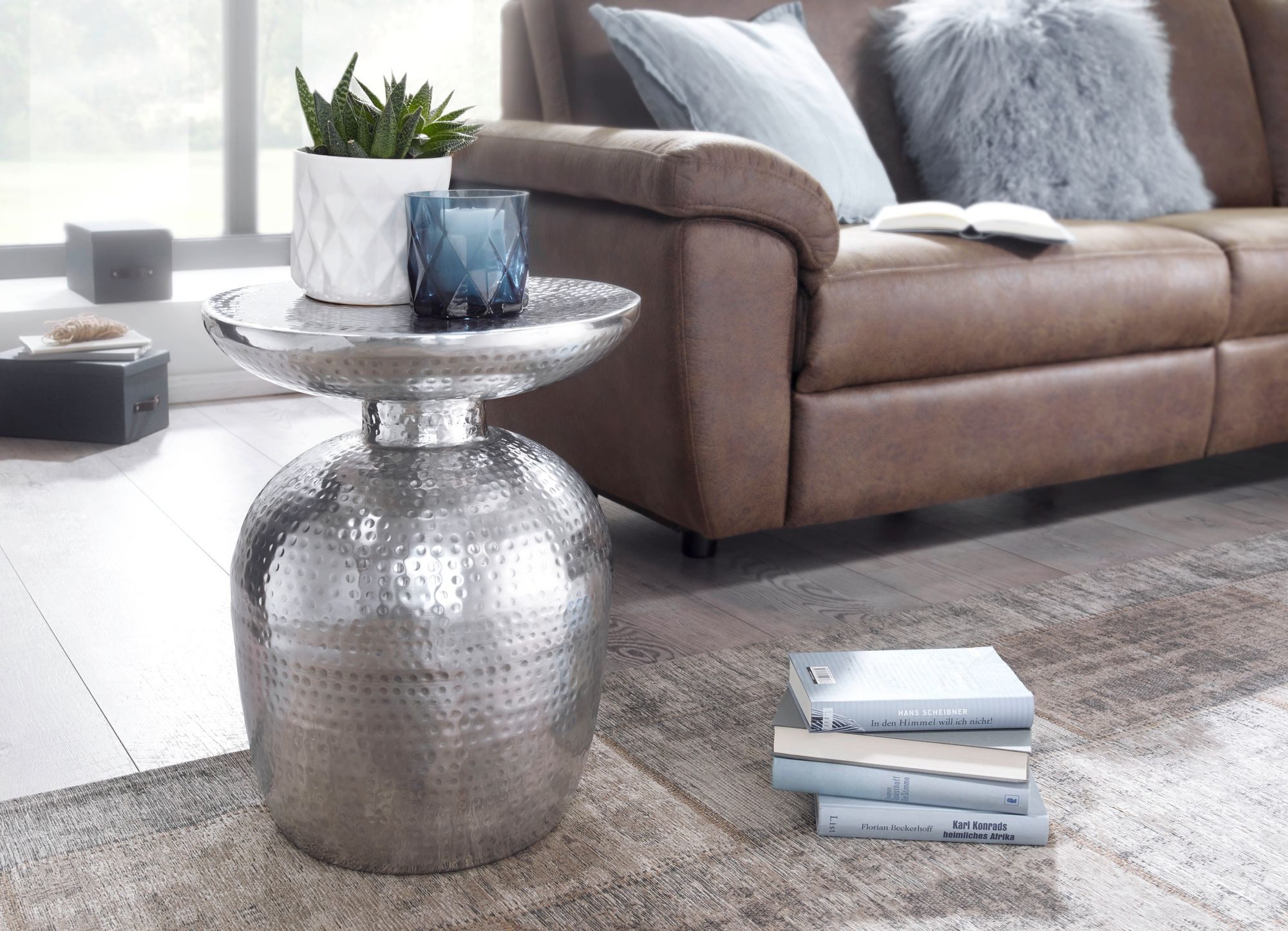 FINEBUY Beistelltisch SuVa12209_1 (36,5x46x36,5 cm Aluminium günstig online kaufen