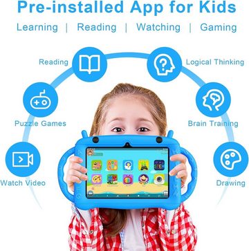 EagleSoar Kinder Tablet Kleinkind mit Kindersicherung Kinder APP Tablet (7", 32 GB, ‎Android 12, 2,4 G, mit Vorinstalliert GMS Certified Augenschutz Kindertablet mit Hülle)