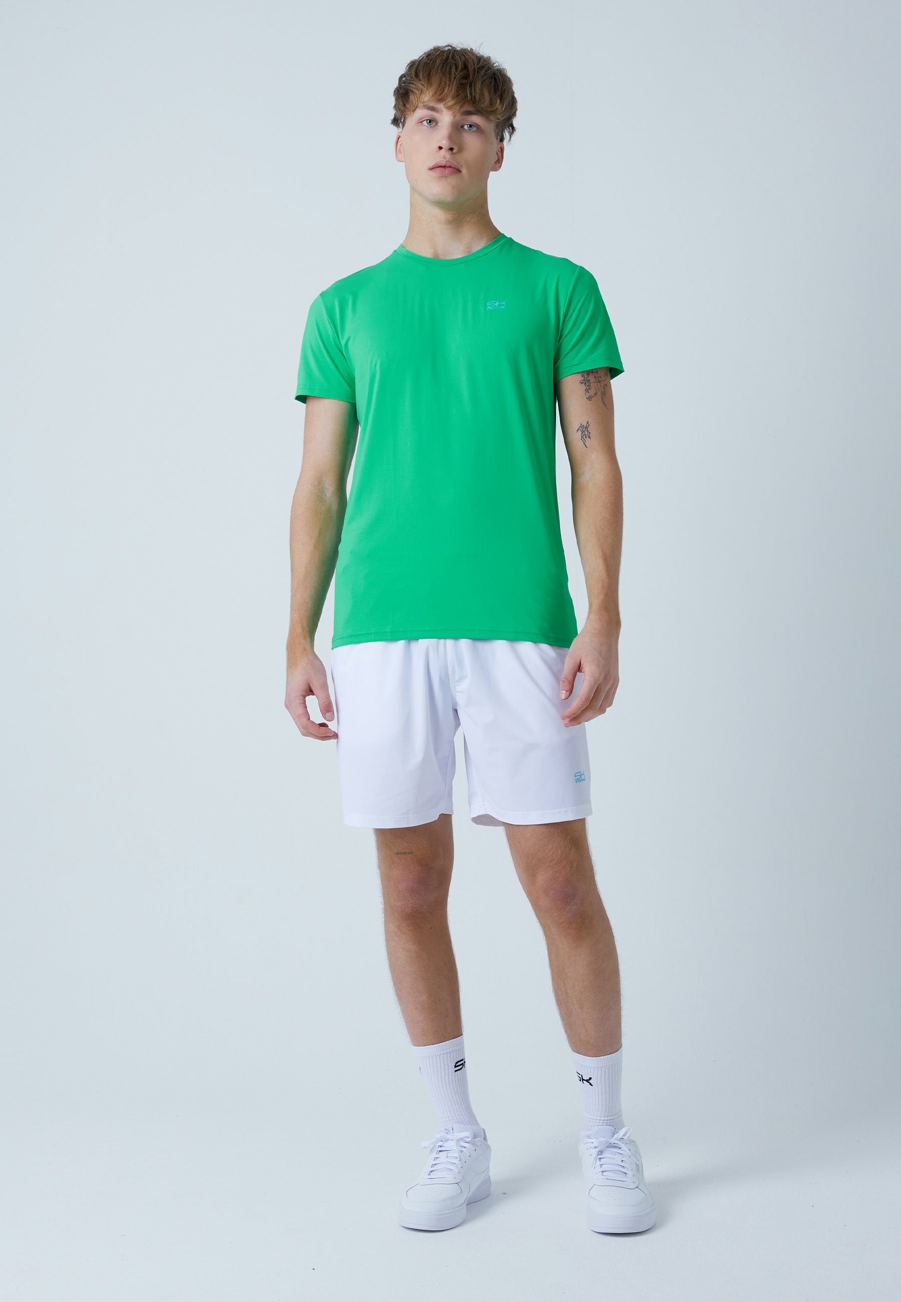 SPORTKIND Funktionsshirt Tennis T-Shirt Rundhals Herren & Jungen grün