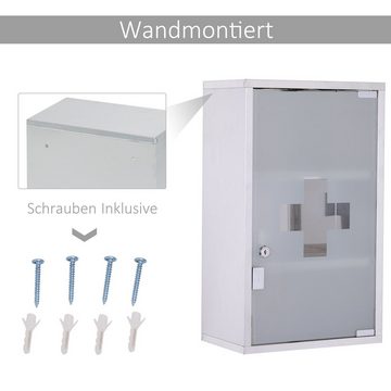 HOMCOM Medizinschrank Medizinschrank mit 3 Fächer