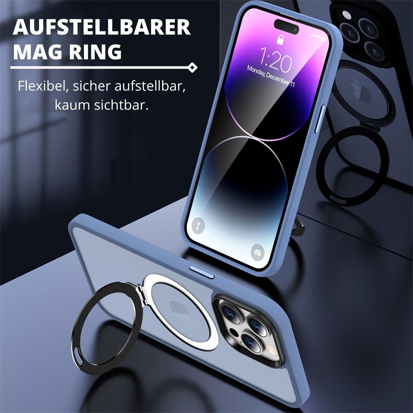 CoolGadget Handyhülle Hybrid Luxury Handy Case für iPhone 12 Pro Max 6,7 Zoll, Hülle Massiv Metallring aufklappbar Schutzhülle für Magsafe Zubehör