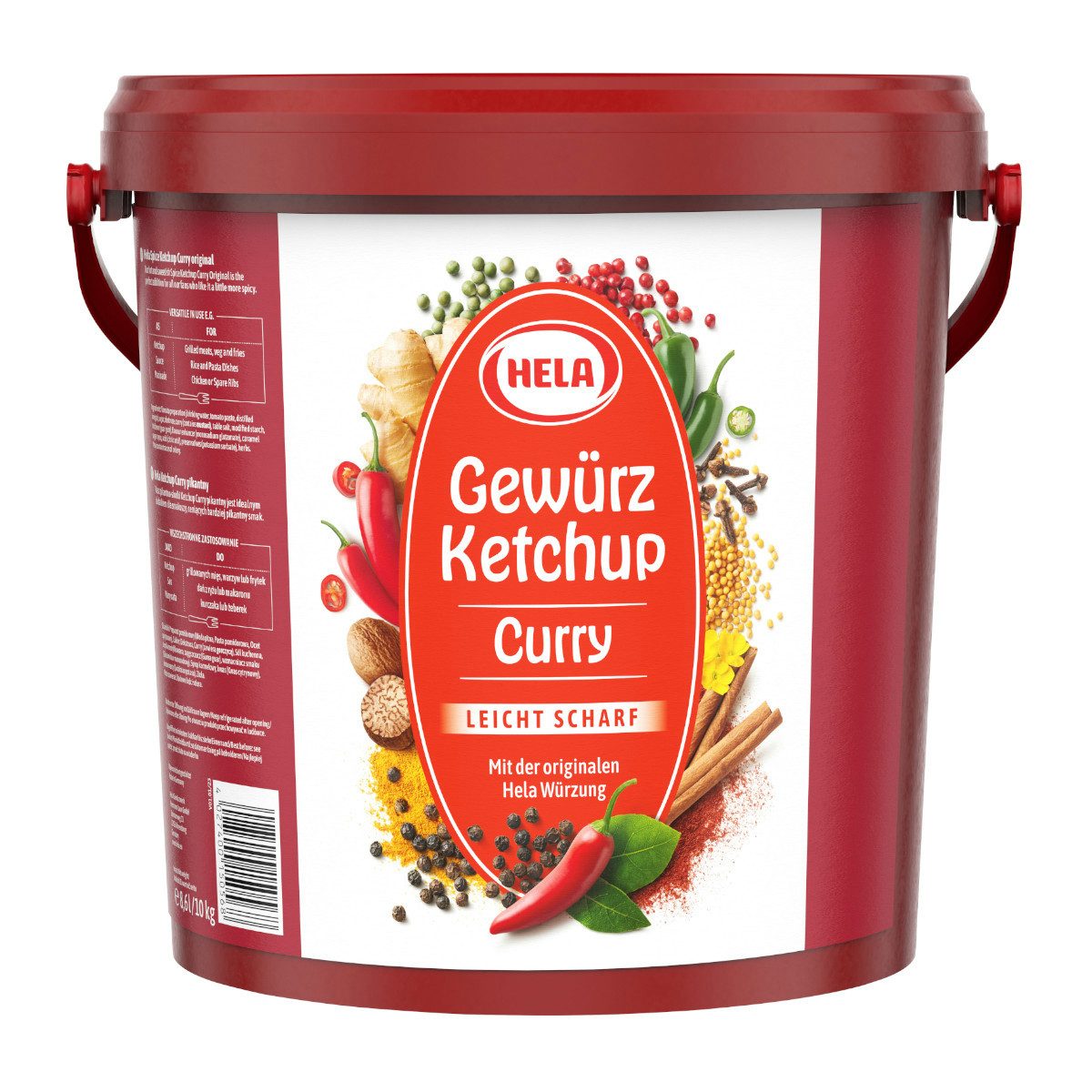 HELA Saucen, Hela Gewürz Ketchup Curry leicht scharf im Geschmack Eimer 10kg