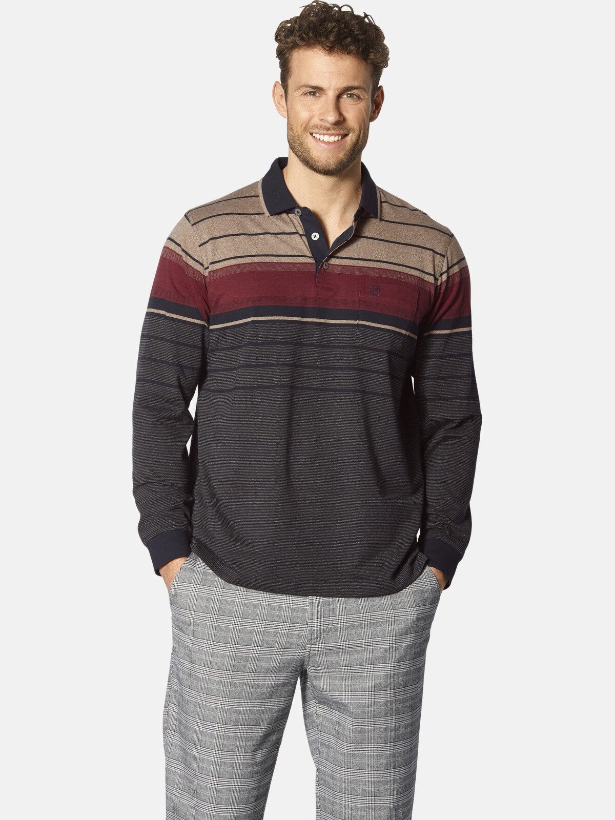 Babista Langarm-Poloshirt FILOSSI mit mehrfarbigem Muster