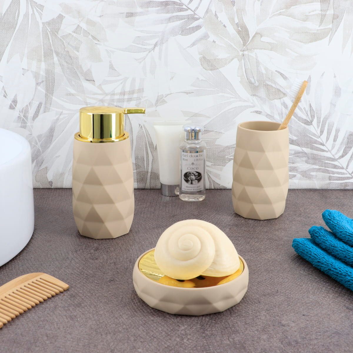 LikeKa Badaccessoire-Set Goldeffekt Seifenspender Toilettenbürste Seifensch günstig online kaufen