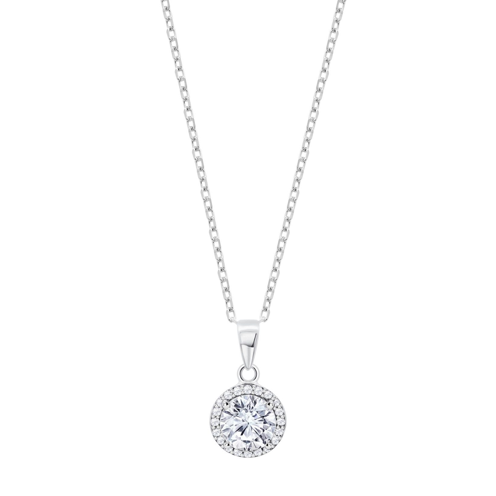 Lotus Kette mit Anhänger Silver Damen Halskette LP3104-1/1 Silber Zirkonia 42+3 cm