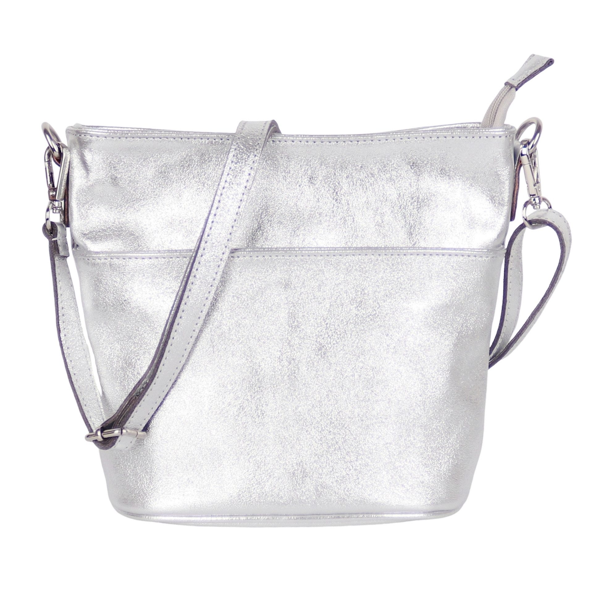 MIRROSI Umhängetasche Damen, Crossbody Bag, Echtleder Made in Italy (1 Tasche 2 Gurte oder Basic Version 1 Tasche 1 Gurt), 24x18x12cm (BXHXT)