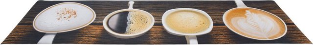 Küchenläufer »Kaffeetassen«, Andiamo, rechteckig, Höhe 3 mm, Läufermatte aus Vinyl, abwischbar, rutschhemmend, Motiv Tassen, Größe 50x150 cm, Küche-Otto