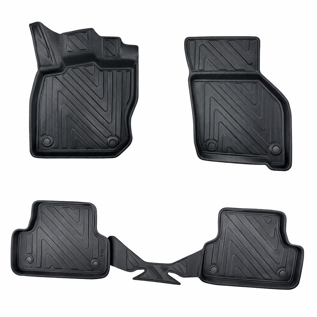 fussmattenprofi.com Auto-Fußmatte 3D Auto Fußmatten für Audi A4 B8 2008-2016 Carbon-Optik Gummimatten (1 St), für Audi Audi A4