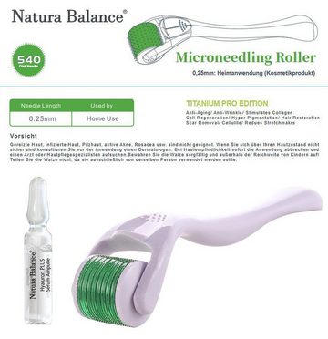 Natura Balance Gesichtspflege-Set SET Micro Needling Roller + 15x Hyaluron PLUS Derma Ampullen, 1-tlg.