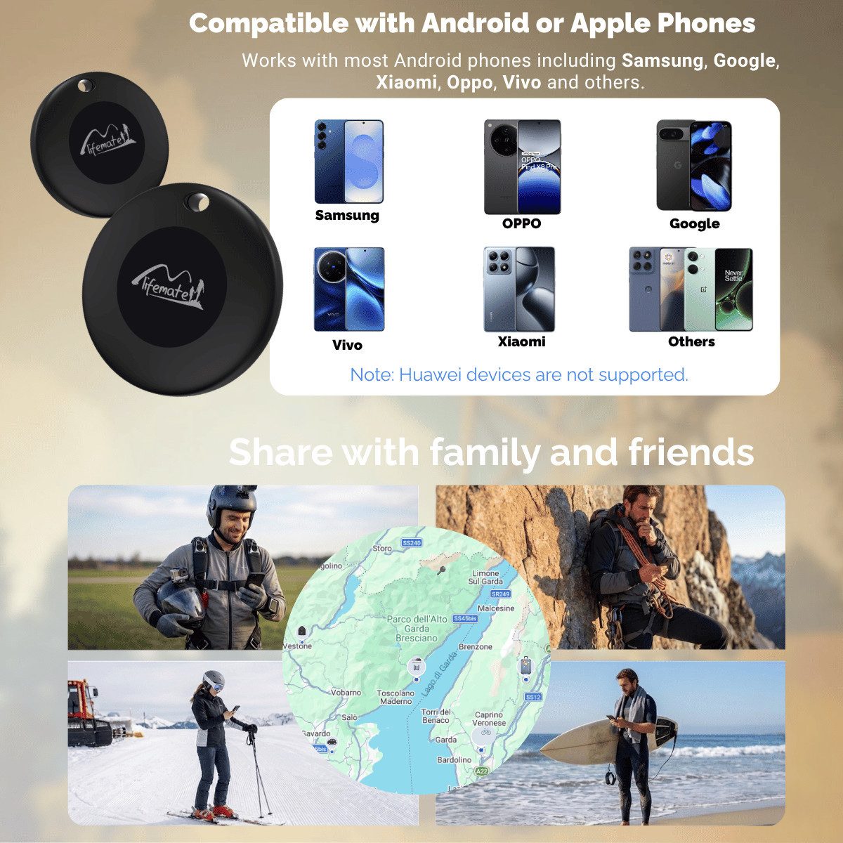 Lifemate Bluetooth-Tracker (Plastik Schwarz)