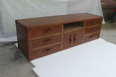 JVmoebel Sideboard, Vintage Kommode Truhe Old Look Style Koffer Tisch