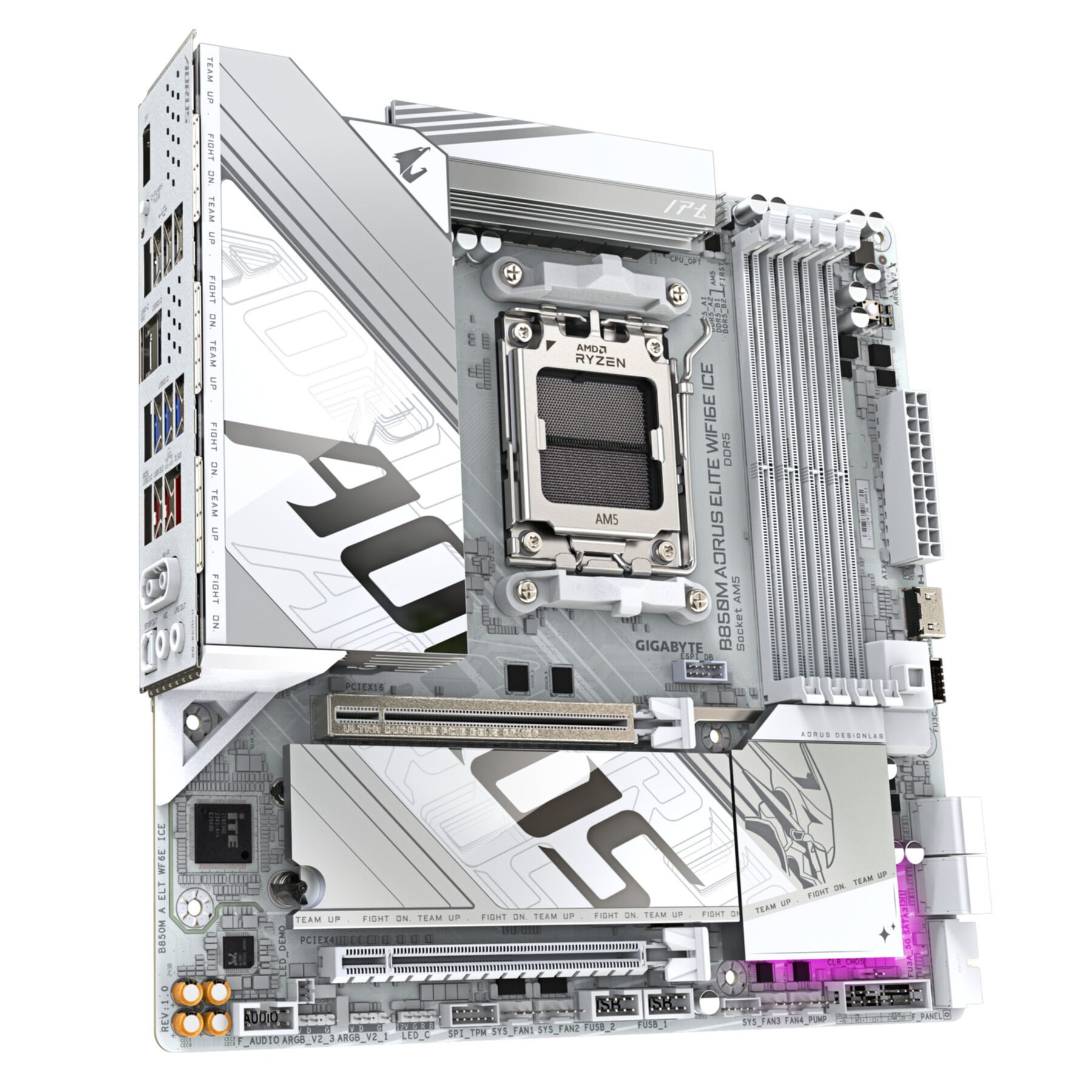 Gigabyte B850M AORUS ELITE WIFI6E ICE Motherboard - AMD Ryzen 9000 Series CPUs, Mainboard