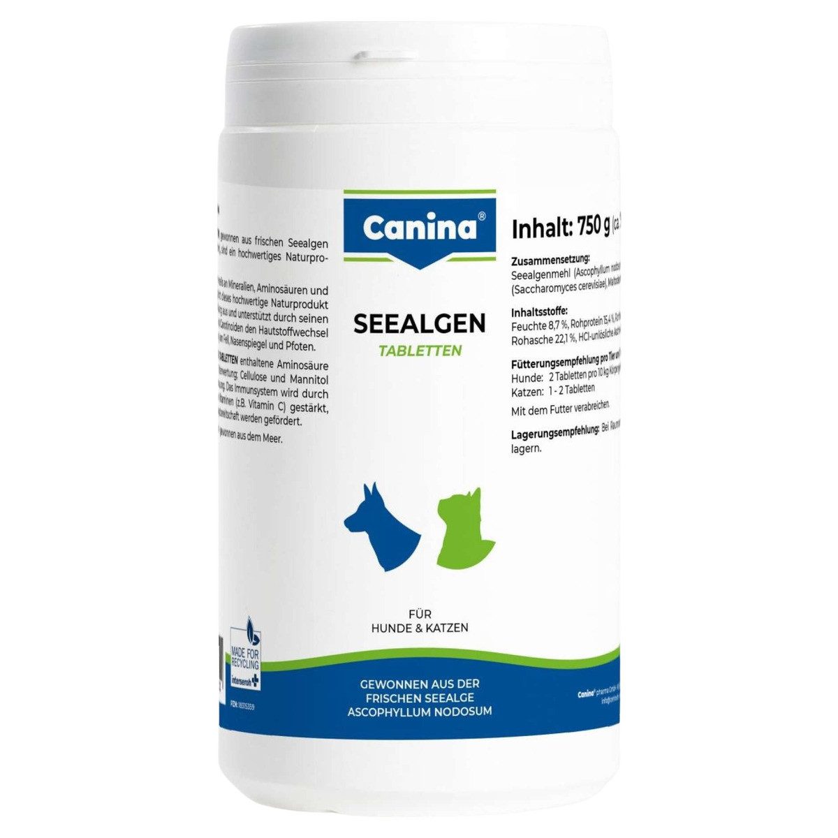 Canina Seealgen Tabletten 750 g, Hunde, Nahrungsergänzungsmittel für: Hund
