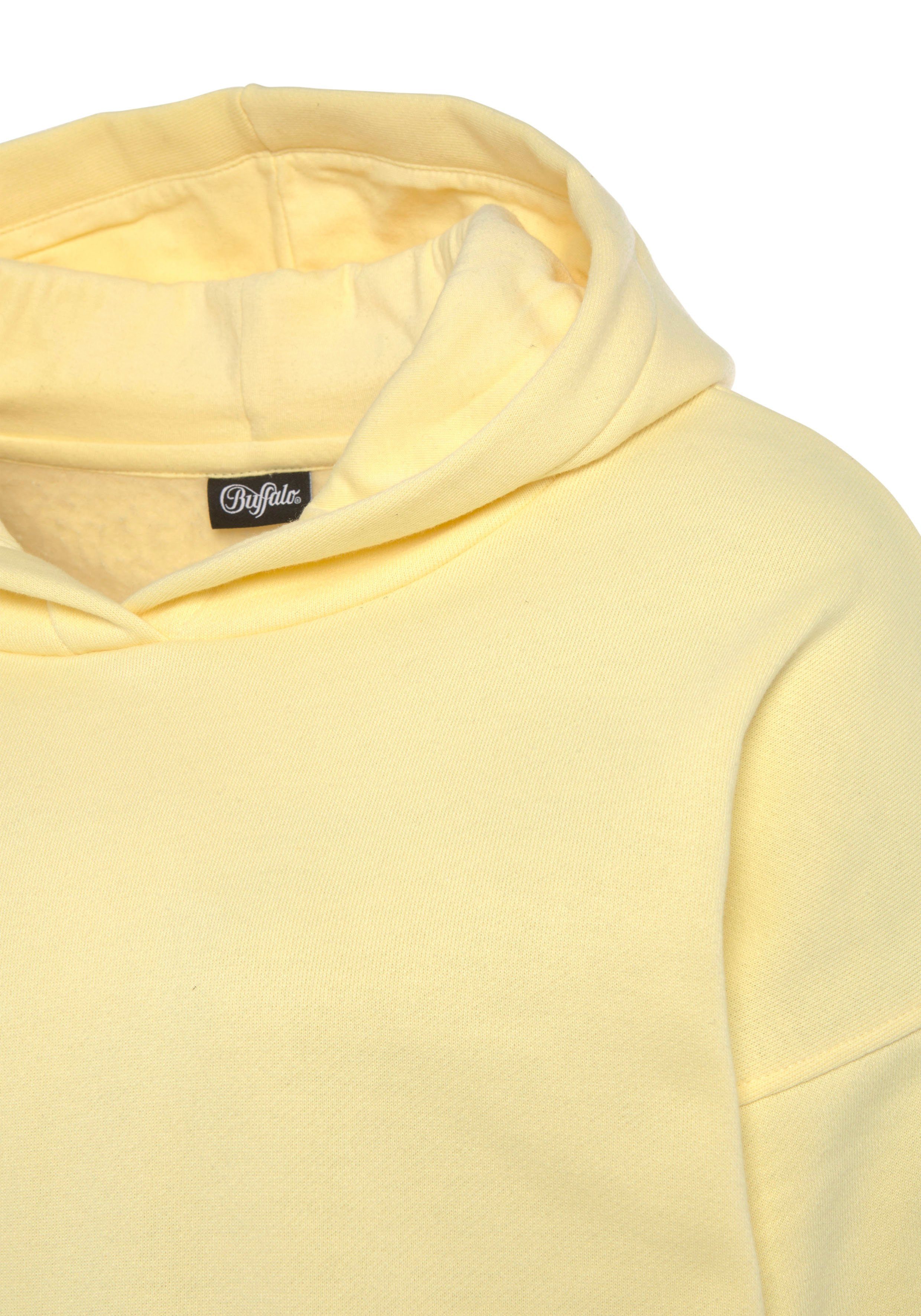 Rippbündchen, mit Rückenprint Hoodie Loungeanzug und Buffalo -Kapuzensweatshirt gelb