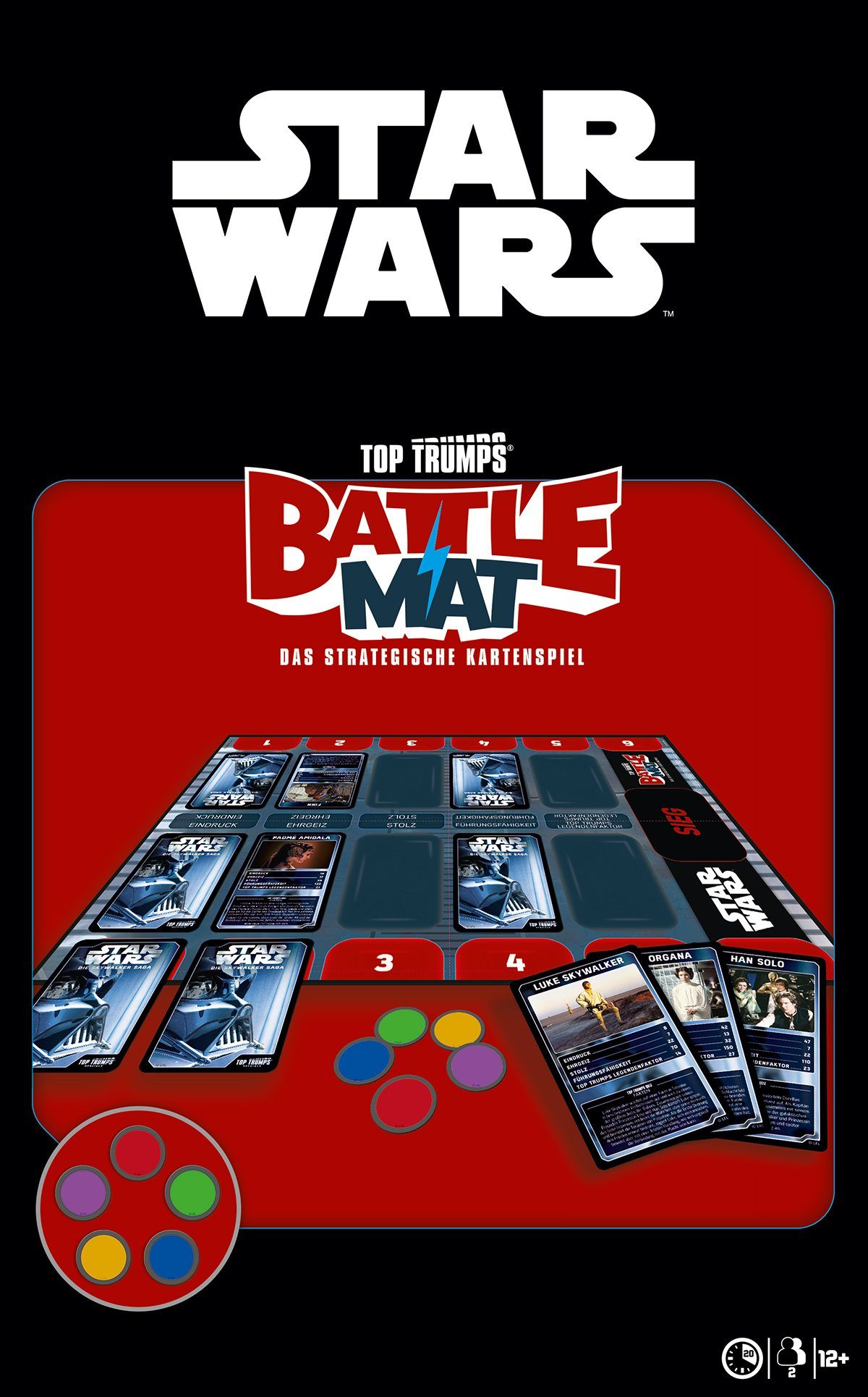 Winning Moves Spiel, Kartenspiel inkl. Star Trumps Mat Wars - Battle Top