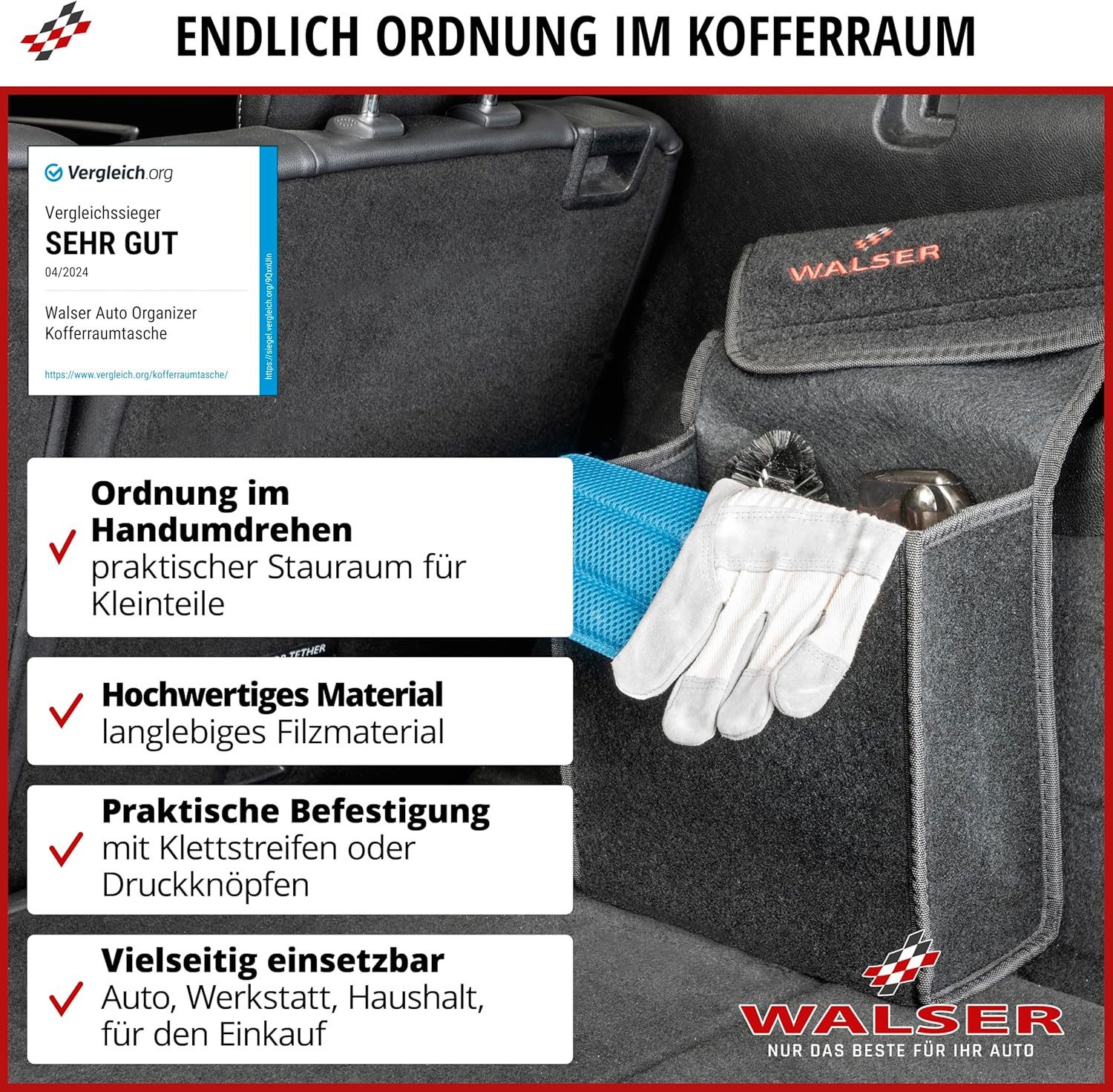 WALSER Auto-Rückenlehnenschutz Toolbag Gr.S, 1 Stück, 1-tlg.