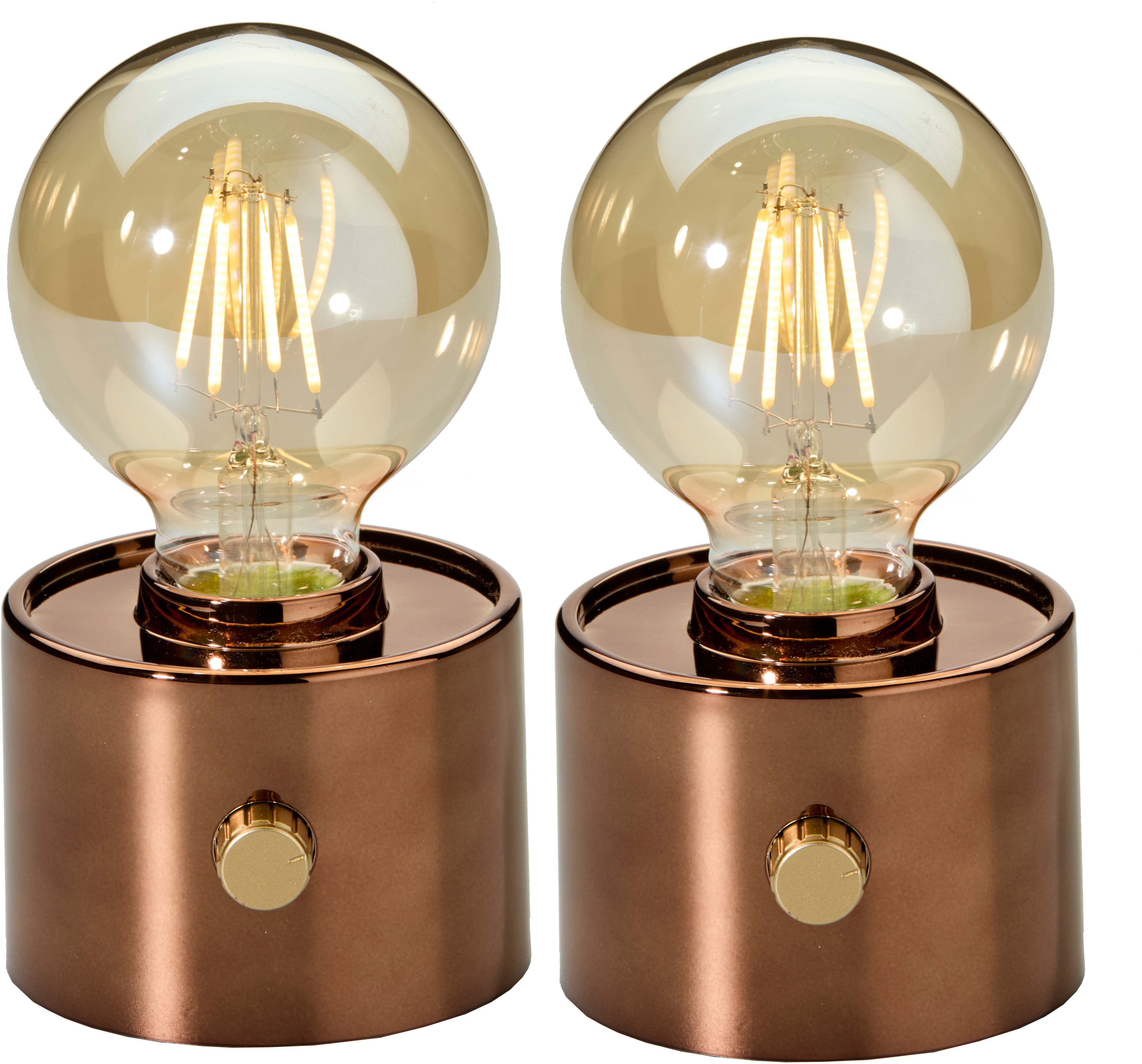 Northpoint LED Nachttischlampe Vintage Akku LED Tischlampe mit USB-C dimmbar