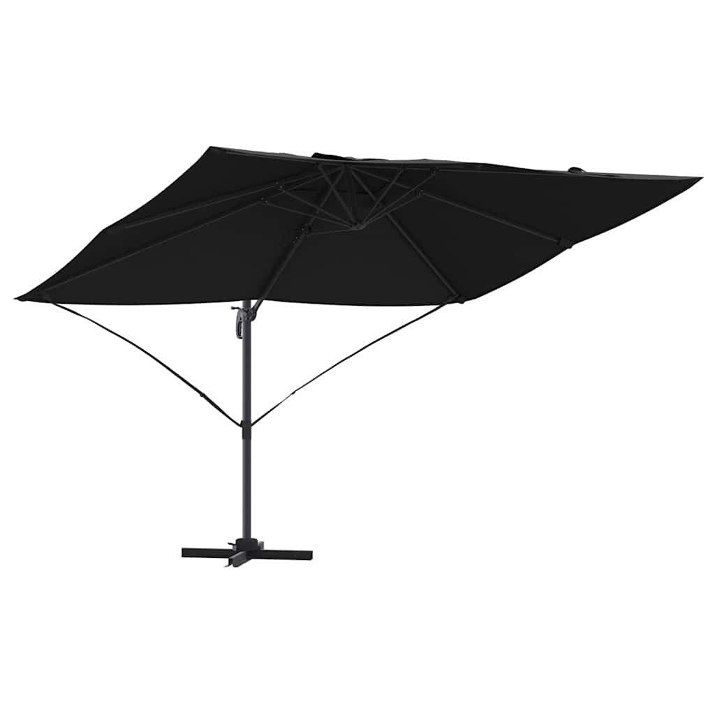 Sonnensegel Ampelschirm Roma Schwarz, Schwarz 352 x 251 x 260 cm