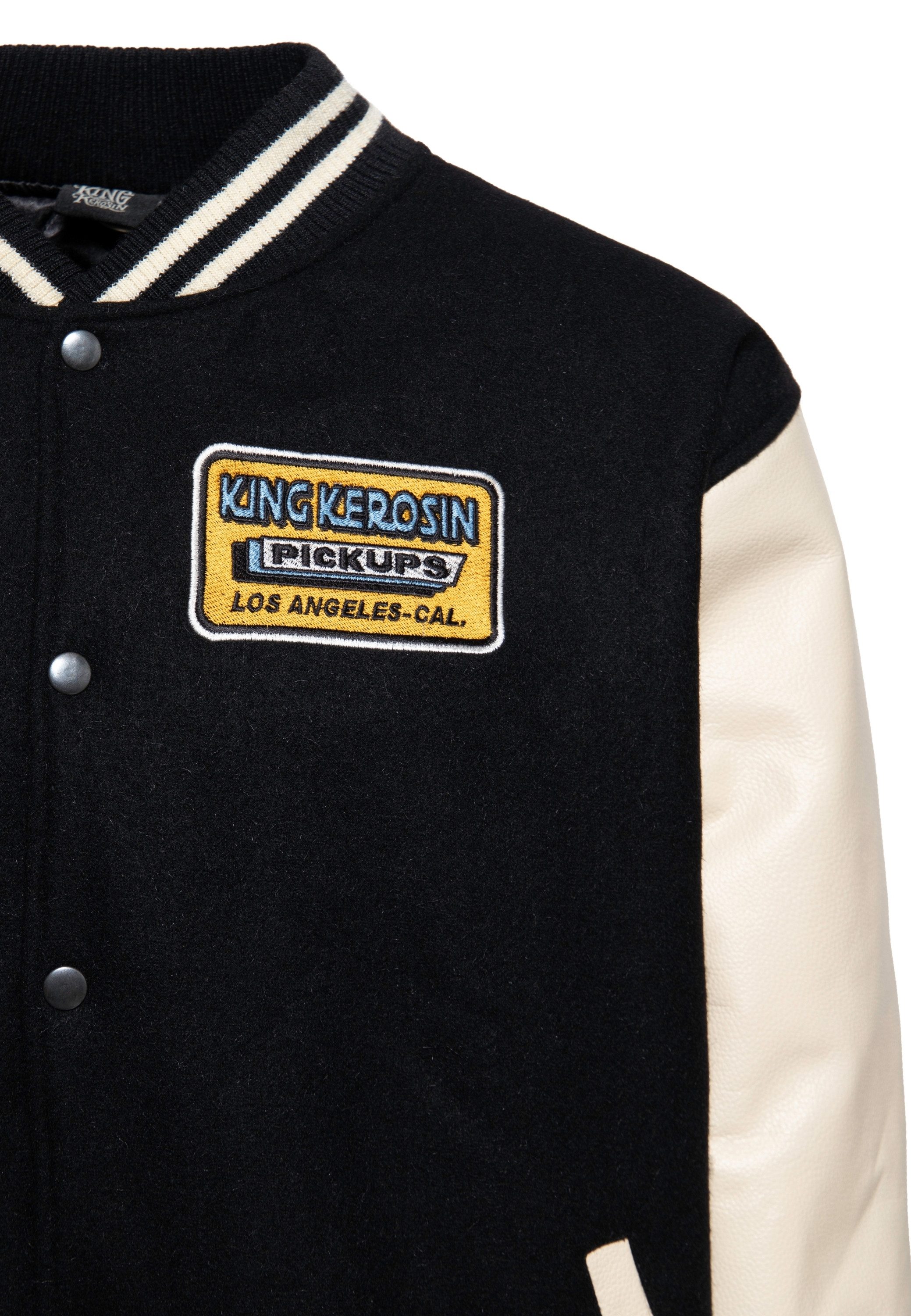 KingKerosin Collegejacke Pickup (1-St) mit Lederärmel