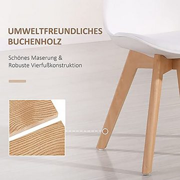Ribelli Stuhl Stuhl mit Holzbeinen, weiß, 2er Set