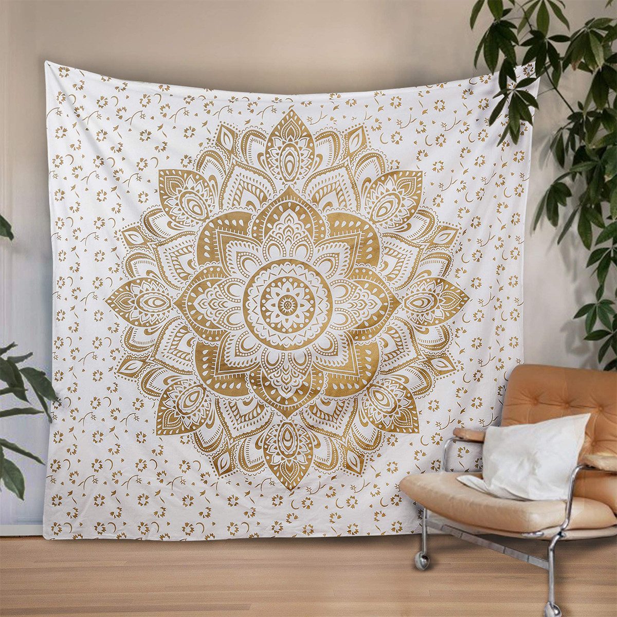 Wandteppich Blumenmuster Mandala Wandteppich,Wandbehang für Schlafzimmer, Büro, Welikera, Höhe: 230 mm