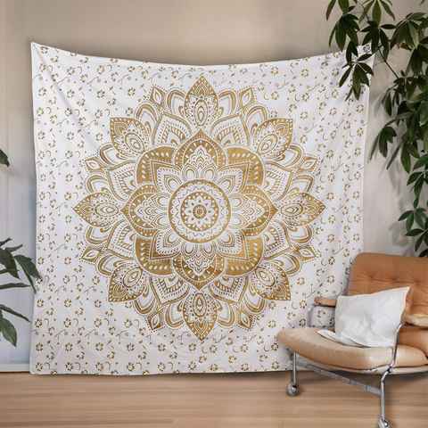 Wandteppich Blumenmuster Mandala Wandteppich,Wandbehang für Schlafzimmer, Büro, Welikera, Höhe: 200 mm