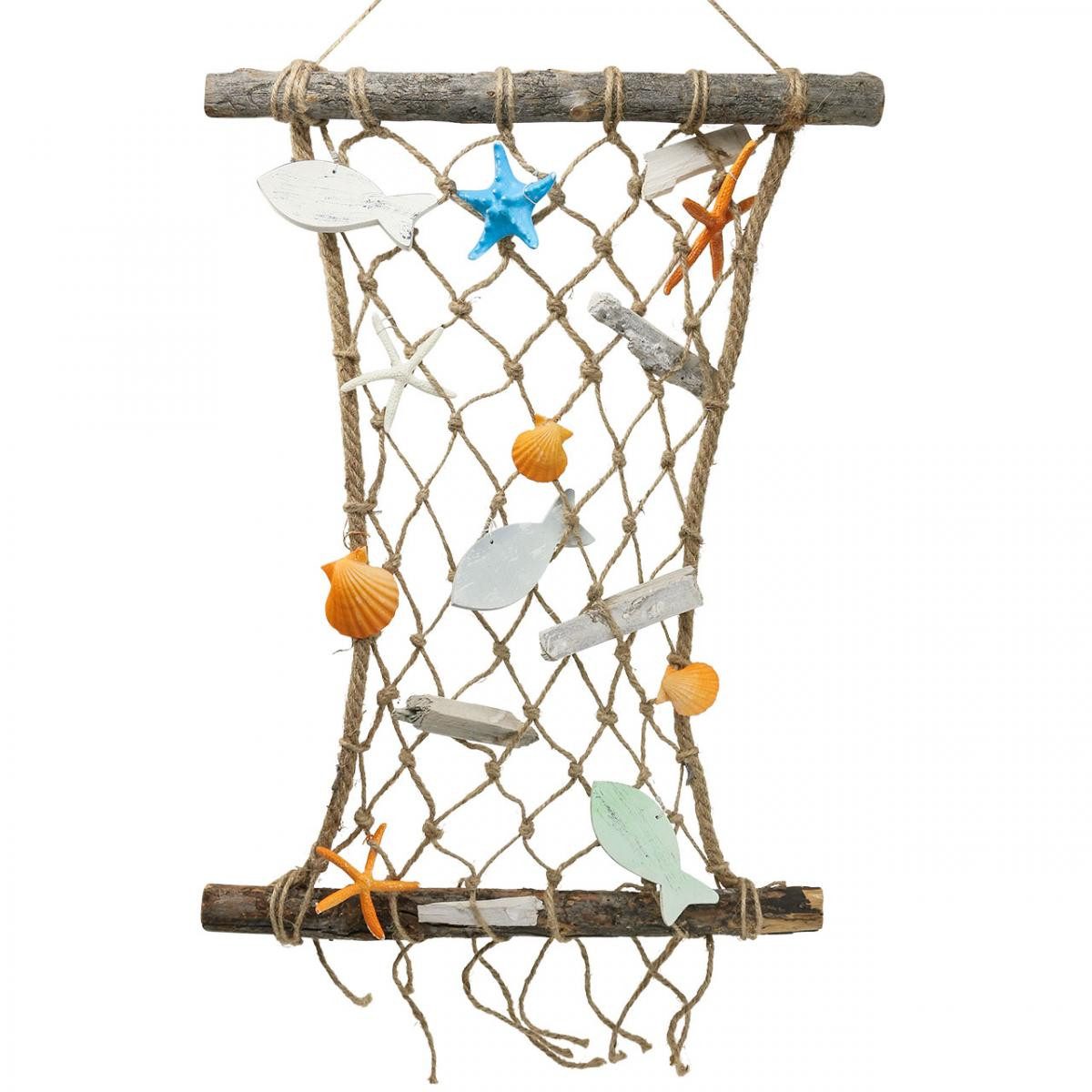 Viana Dekofigur Maritime Wanddeko Fischernetz mit Muscheln, Seesternen & Tr günstig online kaufen