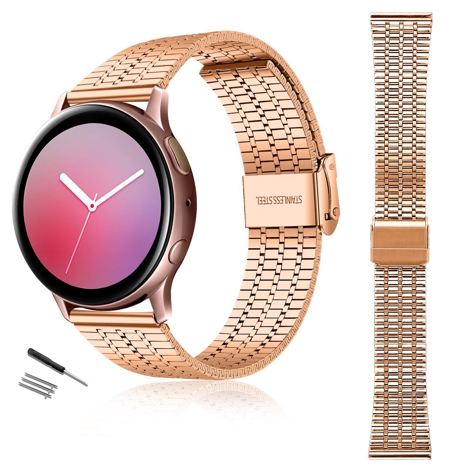 Diida Smartwatch-Armband Smartwatch-Armband,Watch Band,Armband,Geeignet für Galaxy Watch, 3 41/42MM/active/S2, HUAWEI Watch 2/watch GT2 42mm/GARMIN Roségold