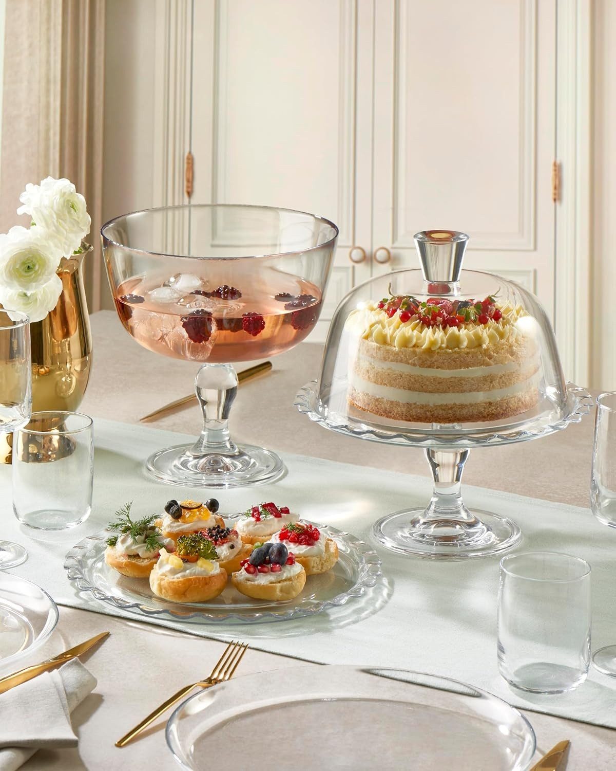 Pasabahce Servierteller Petite Patisserie Servierplatte - ø26,5 cm aus hochwertigem Glas, Glas, (1-tlg., 1x Servierteller), ø26,5 cm