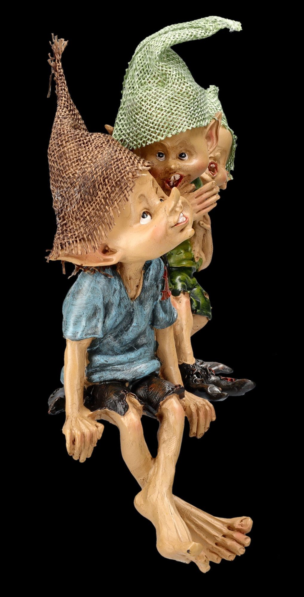 Figuren Shop GmbH Dekofigur Pixie Kobold Figur - Kantenhocker Flüsterpost - Kinder Kobolde spielen – Bild 4 von 5