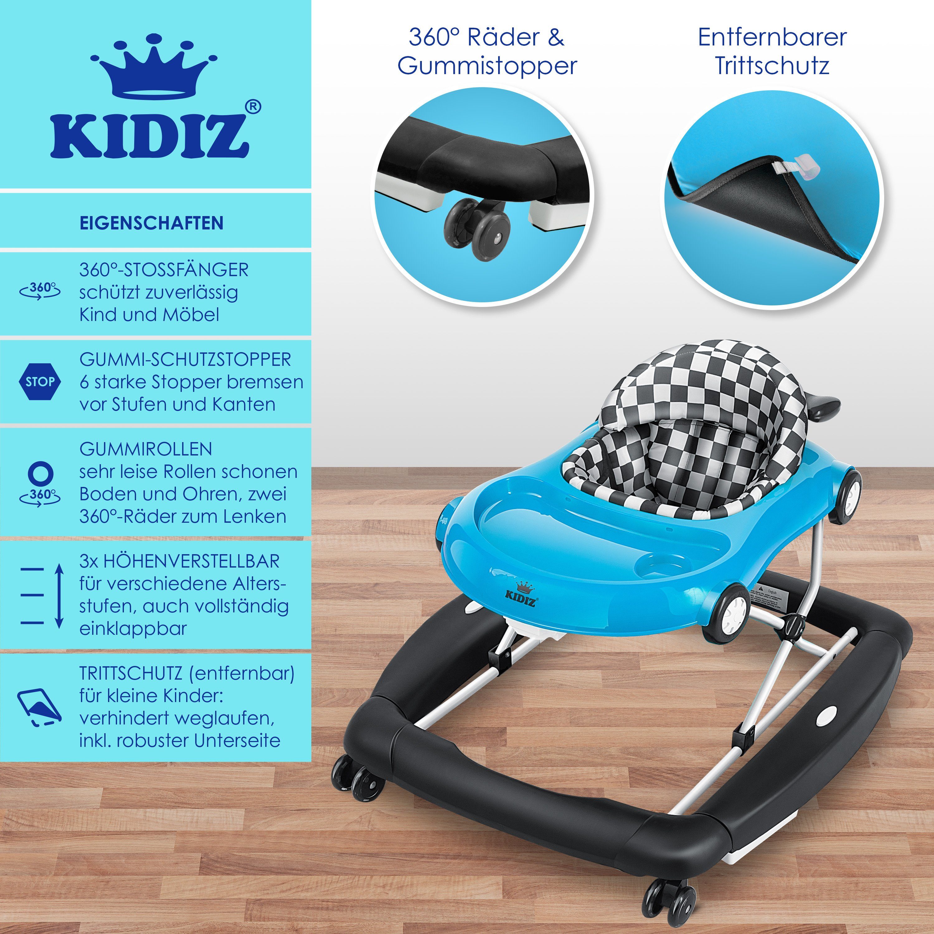 Multifunktionaler Lauflernwagen Mit Musik - Höhenverstellbar & Klappbar Für Babys Ab 6 Monaten