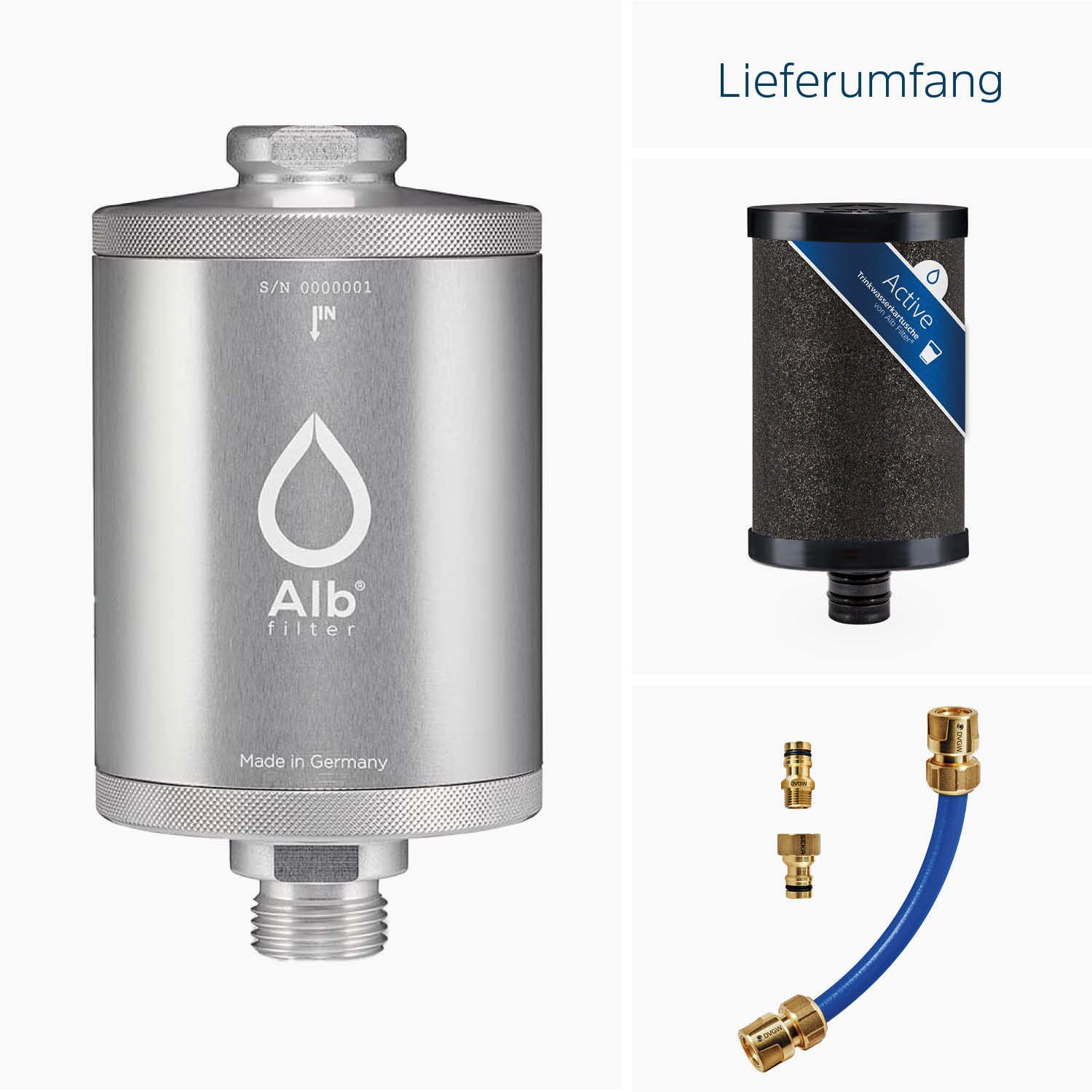 Alb Filter Wasserfilter Mobil Active Campingfilter, für Wohnmobil, mit Aktivkohle, GEKA-Anschluss, Made in Germany