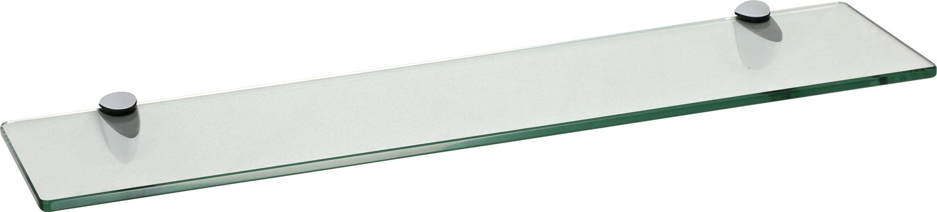 ib style Wandregal Glasregal 8mm eckig klar 40 x 15 cm + CLASSICO Weiß, ESG-Sicherheitsglas