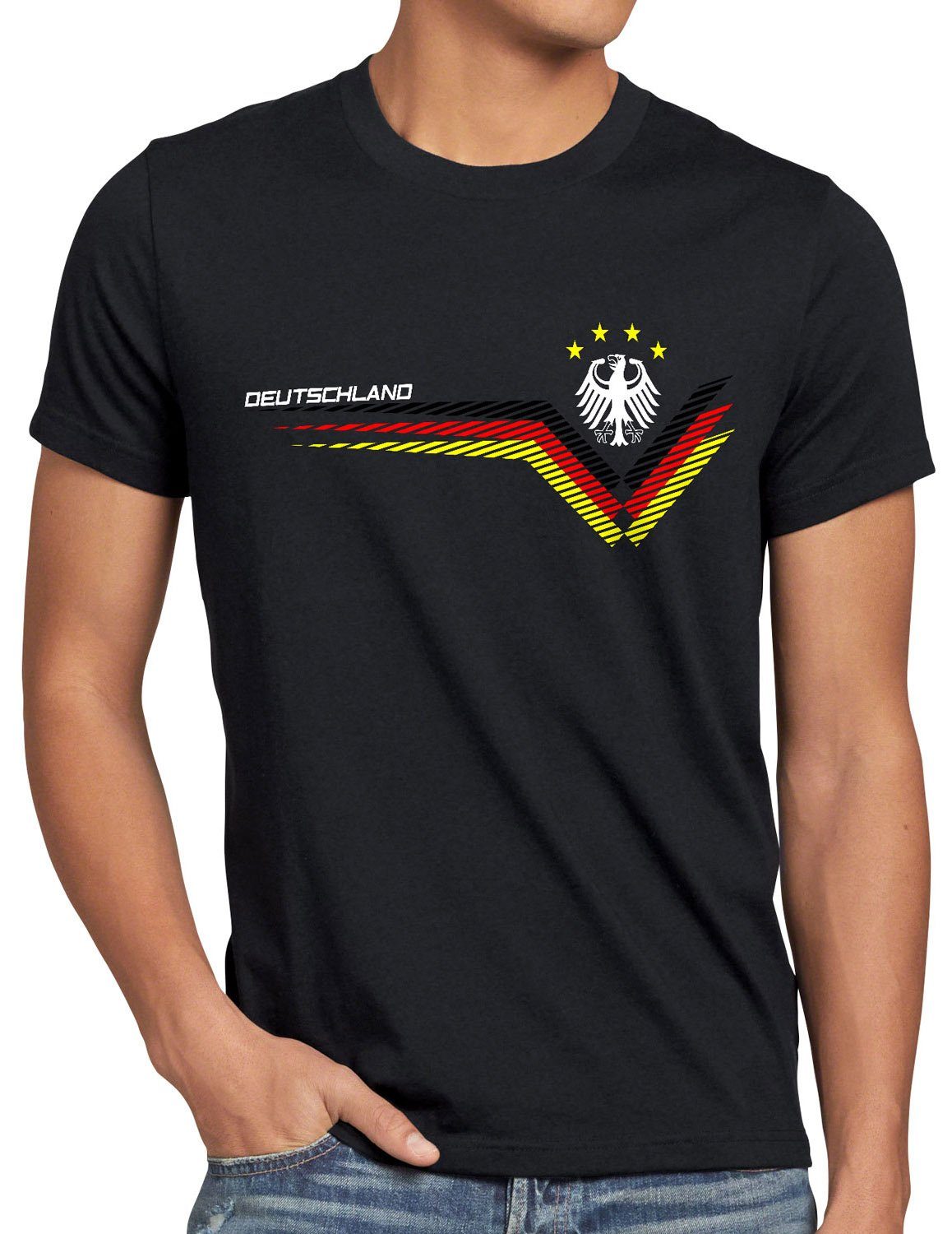 style3 Print-Shirt Herren T-Shirt Deutschland EM 2022 Trikot Fussball Weltmeisterschaft Katar WM Germany schwarz