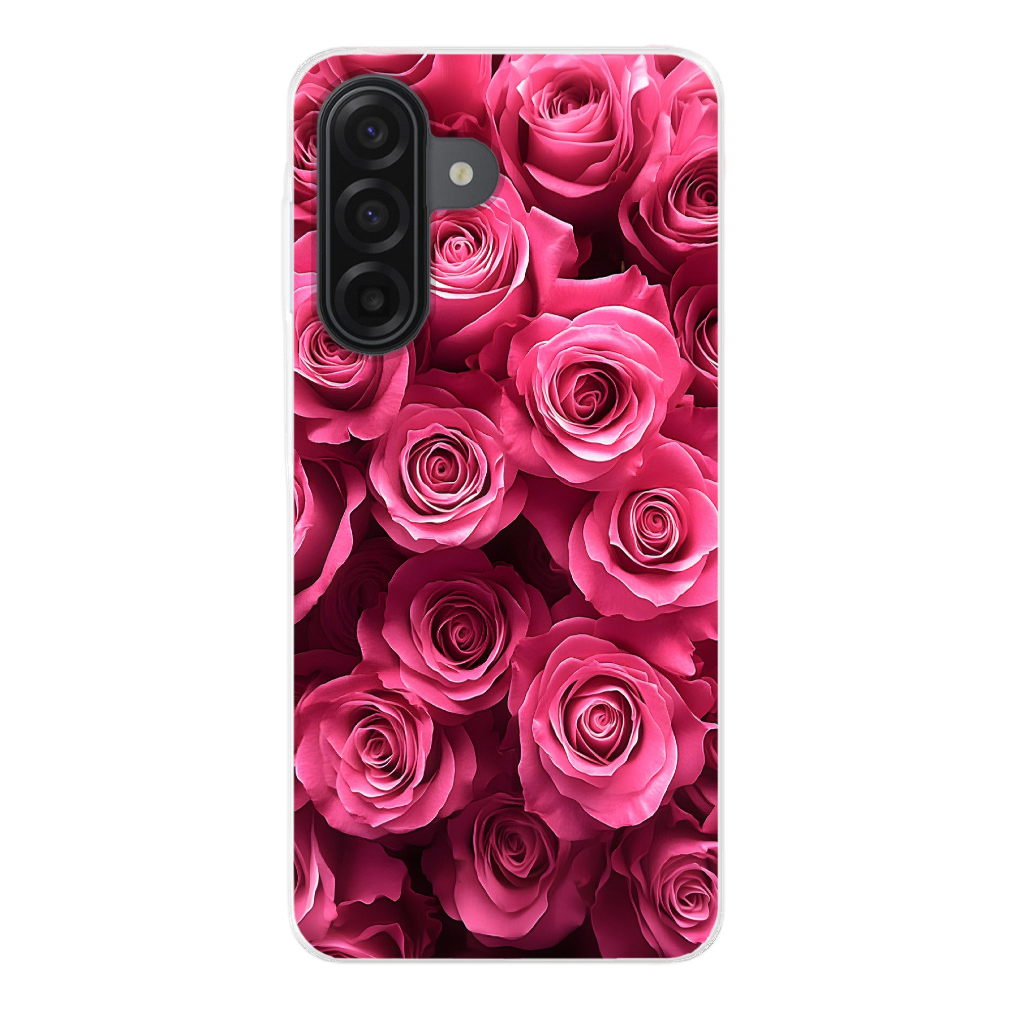 MuchoWow Handyhülle für Samsung Galaxy A17 Rosen - Rosa - Blume, Smartphone-Bumper, Print, Handy Schutzhülle Dünn