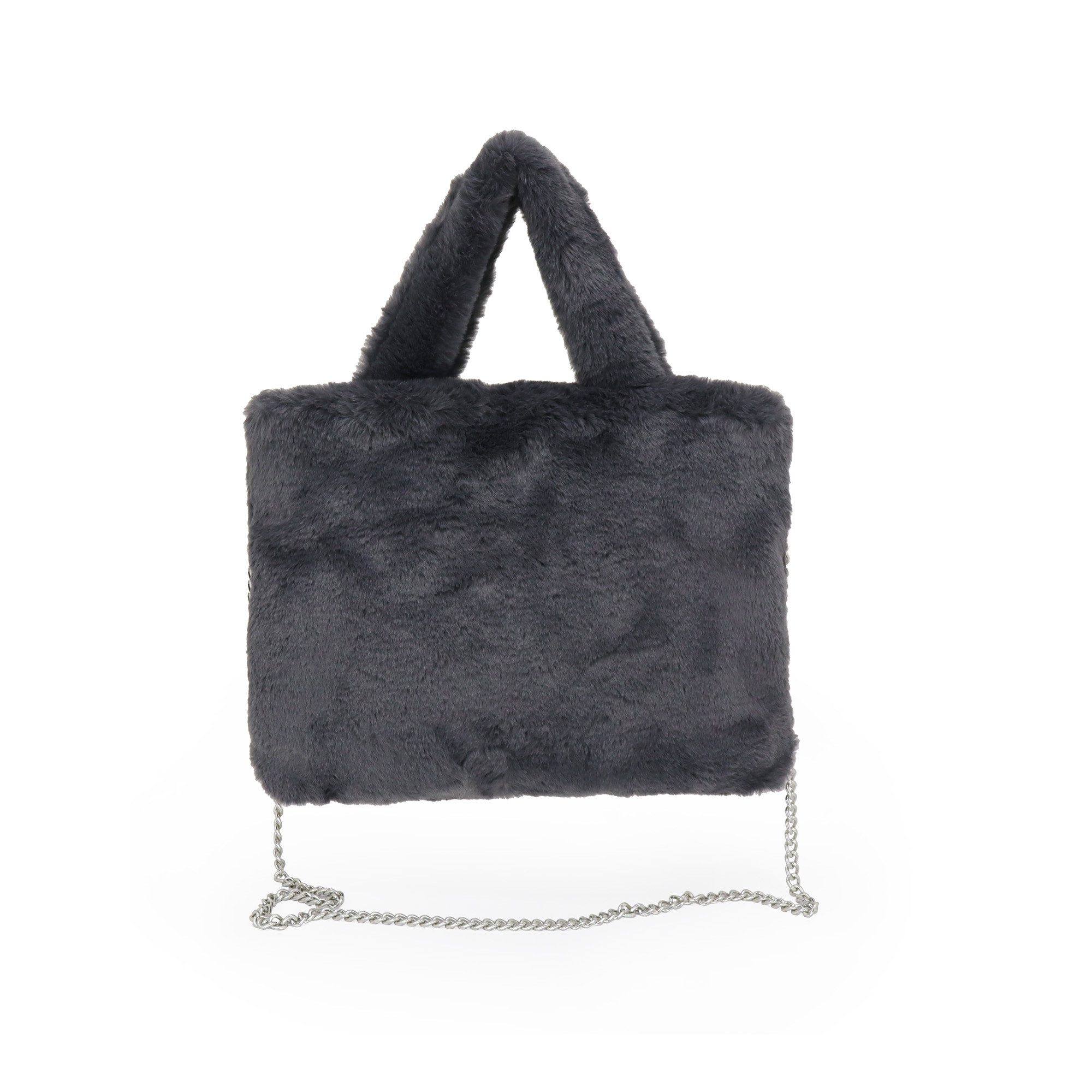 Lara Laurén Handtasche Plüsch stylische Minitasche mit Kette, flauschige Crossbody Bag aus Kunstfell
