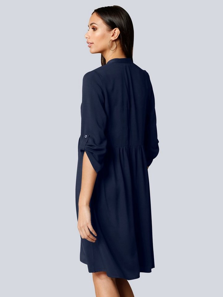 Alba Moda Kleid mit kleinen Raffungen im Taillenbereich in blau