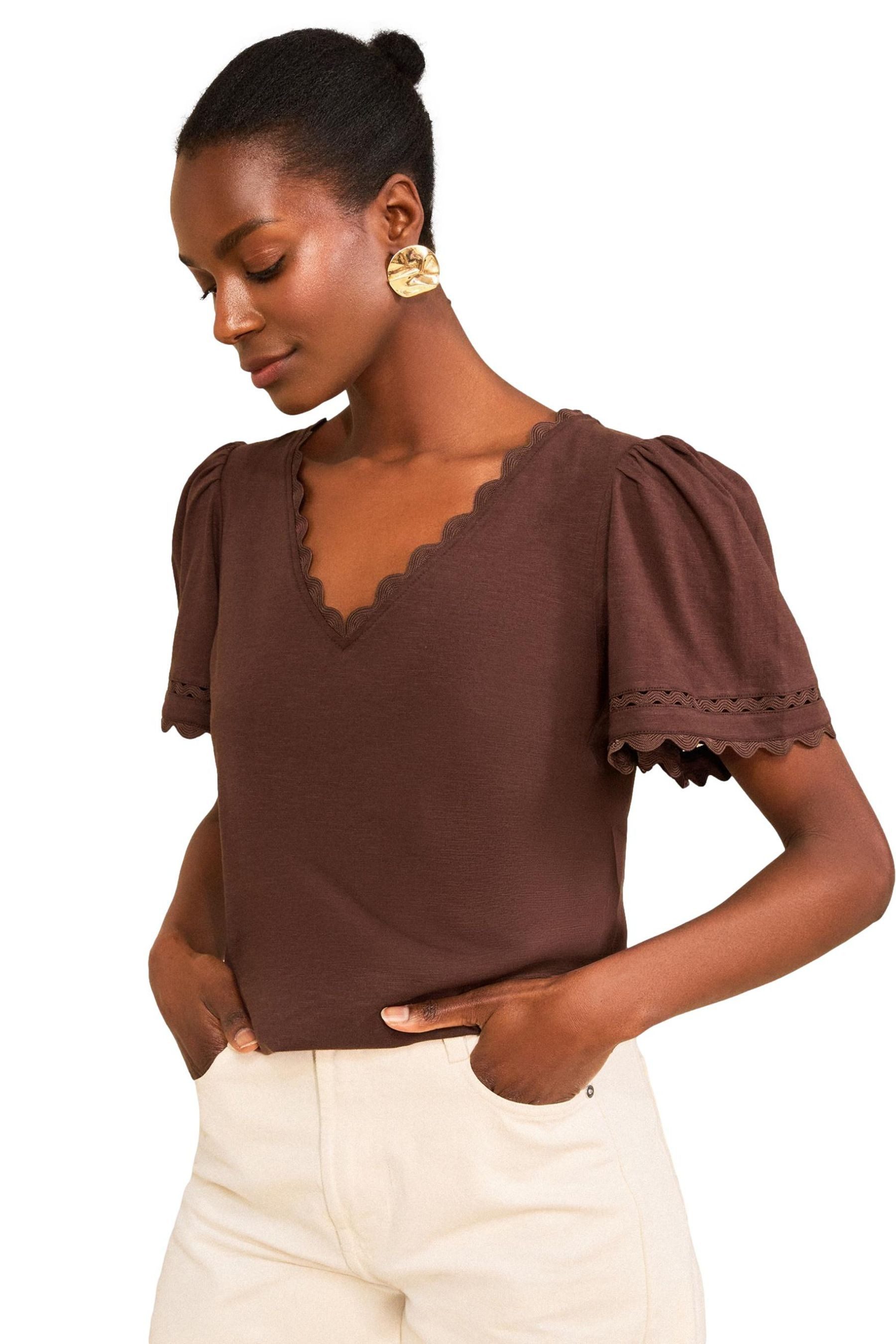 Love & Roses V-Shirt Love & Roses T-Shirt mit V-Ausschnitt, Regular (1-tlg)
