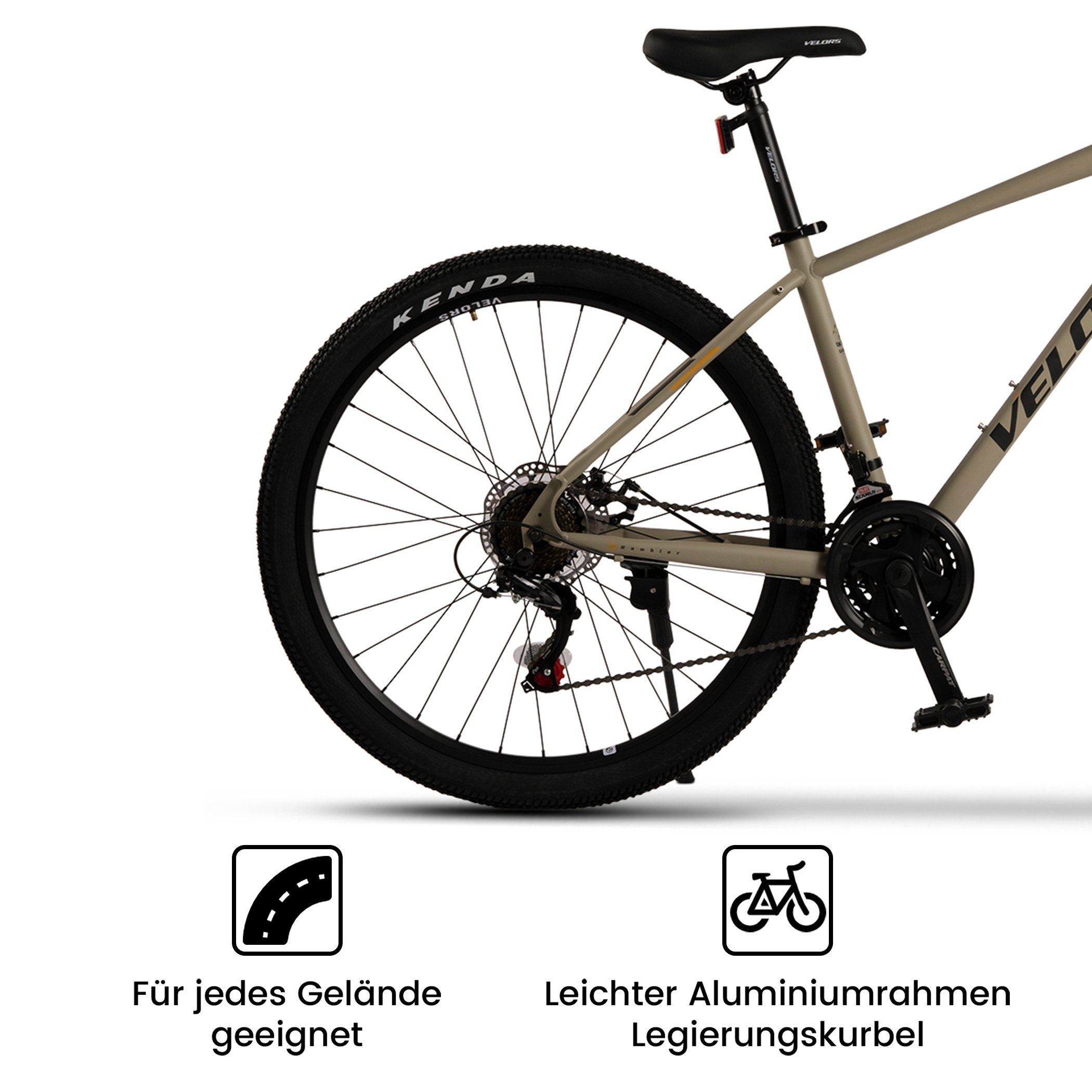 Velors Mountain Bike 26 27.5 29 inch Bicycle for Women and Men, 21-speed Shimano Tourney TZ derailleur, derailleur gears, Kenda tires, Youth MTB Hardtail