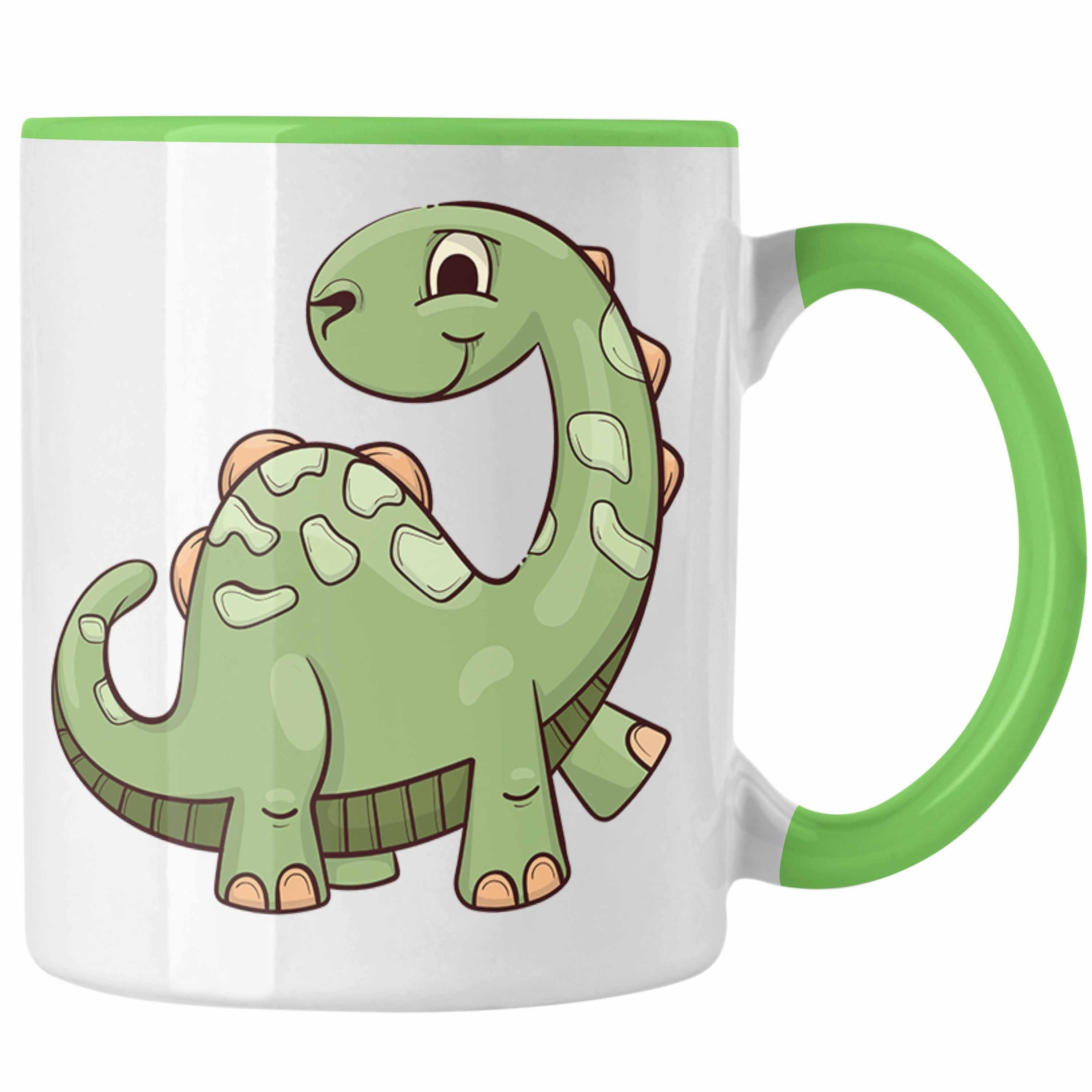 Trendation Tasse Trendation - Coole Lustig Dinosaurier für Dinofans Grün Jungs Jungen Tasse Geschenkidee Geschenke